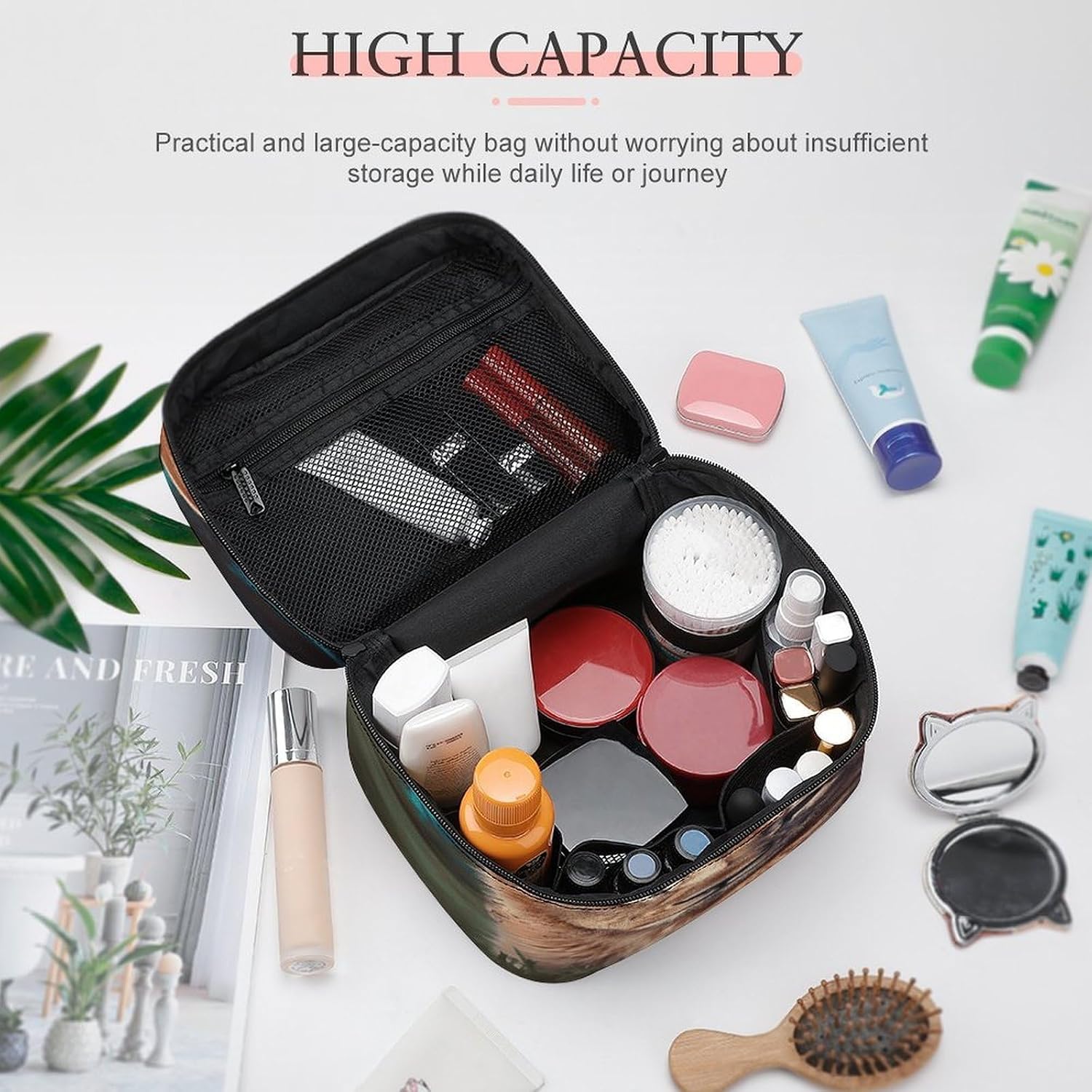 Art Lion Travel Makeup Bag Cosmetic Bag Toiletry Bags image 4