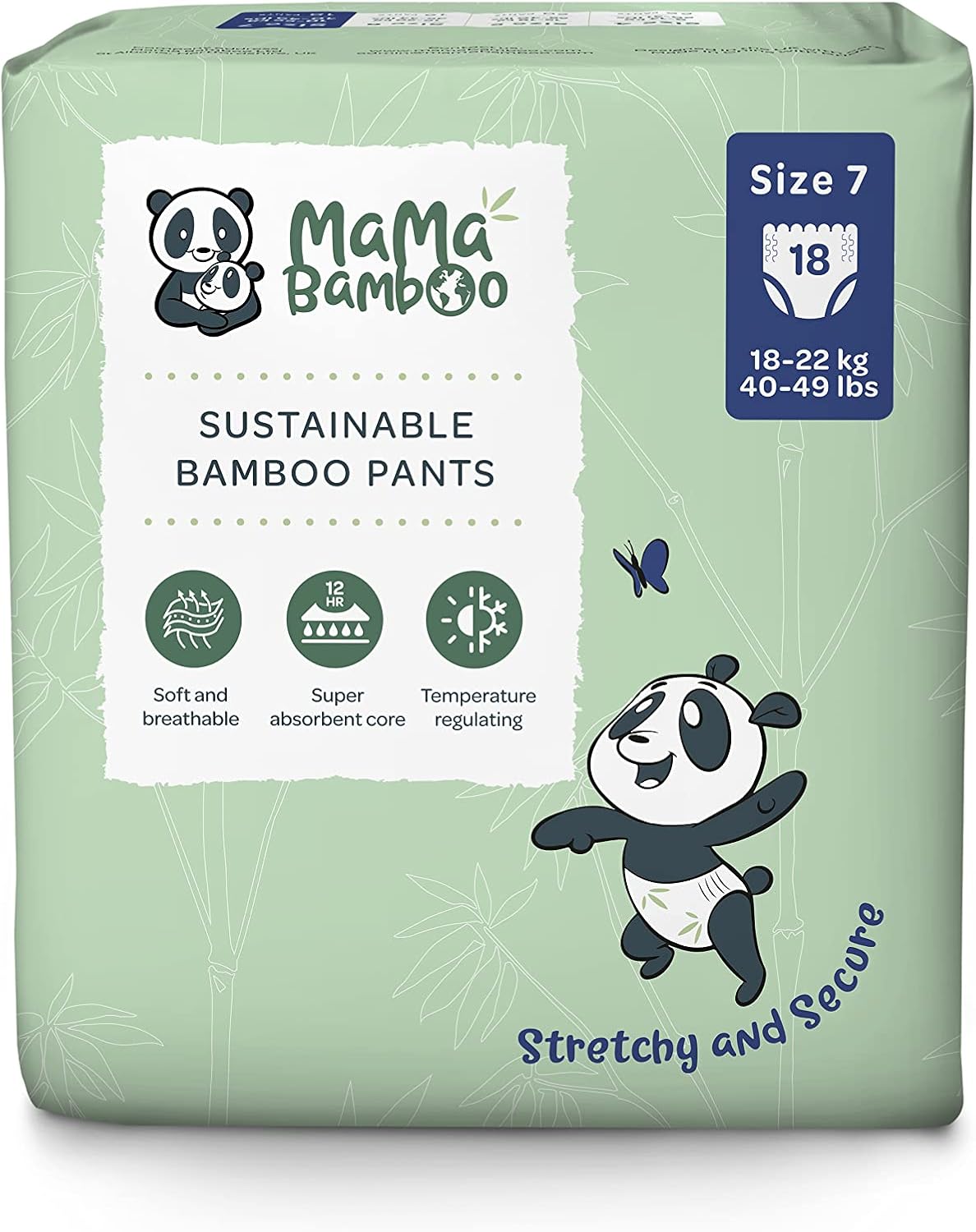Mama Bamboo Soft Eco Sustainable Nappy Pants (Size 7) ChlorineFree