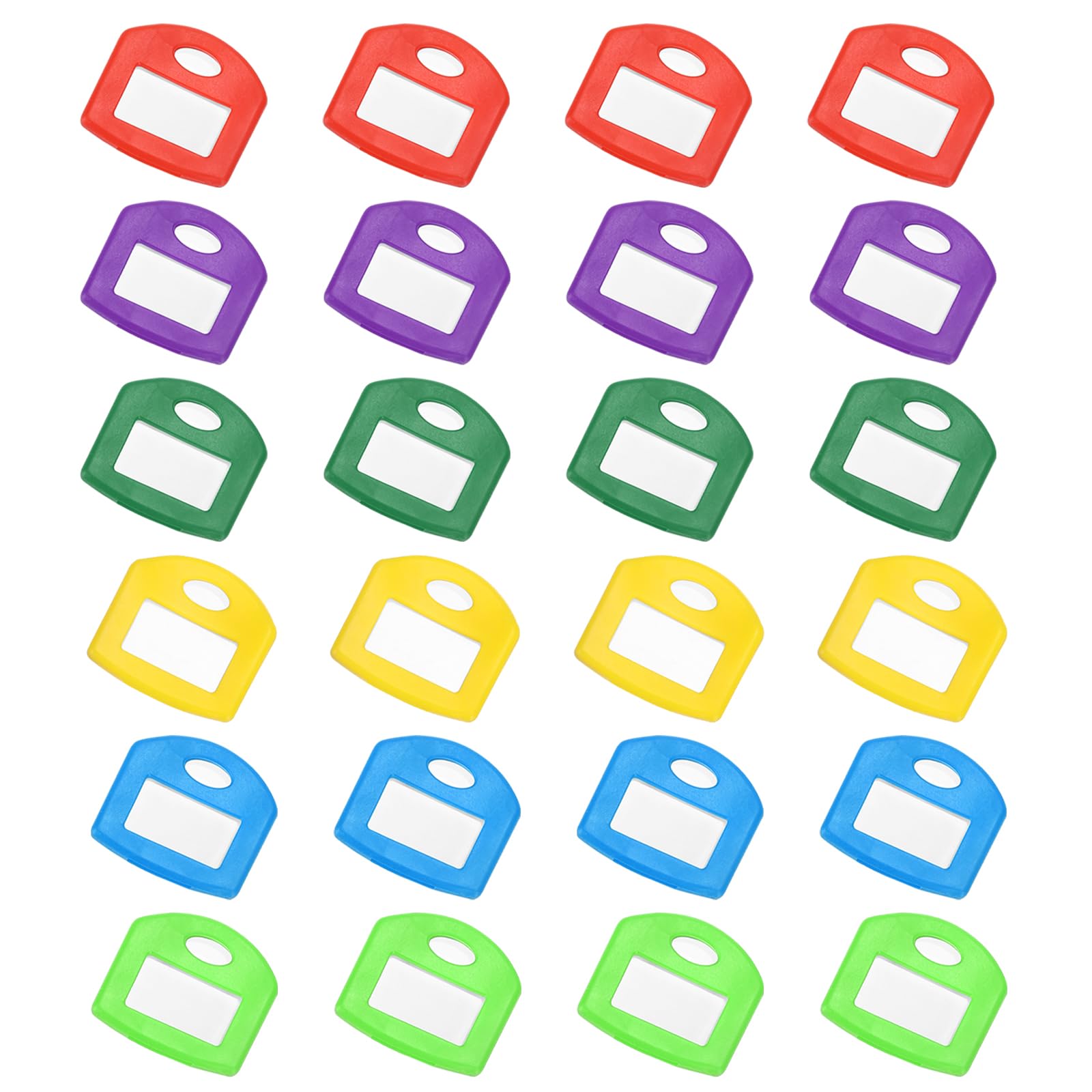 PATIKIL 48 Pcs Key Cap Covers, Silicone Rubber Square Colored Key Ring Identifiers Color Coded Label Tag Caps Markers Sleeve Protector for House Office, 6 Colors