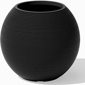 Veradek Strata Series Sphere Round Planter for Patio & Backyard | Durable Plastic-Stone Material | Modern Décor for Tall Trees and Plants