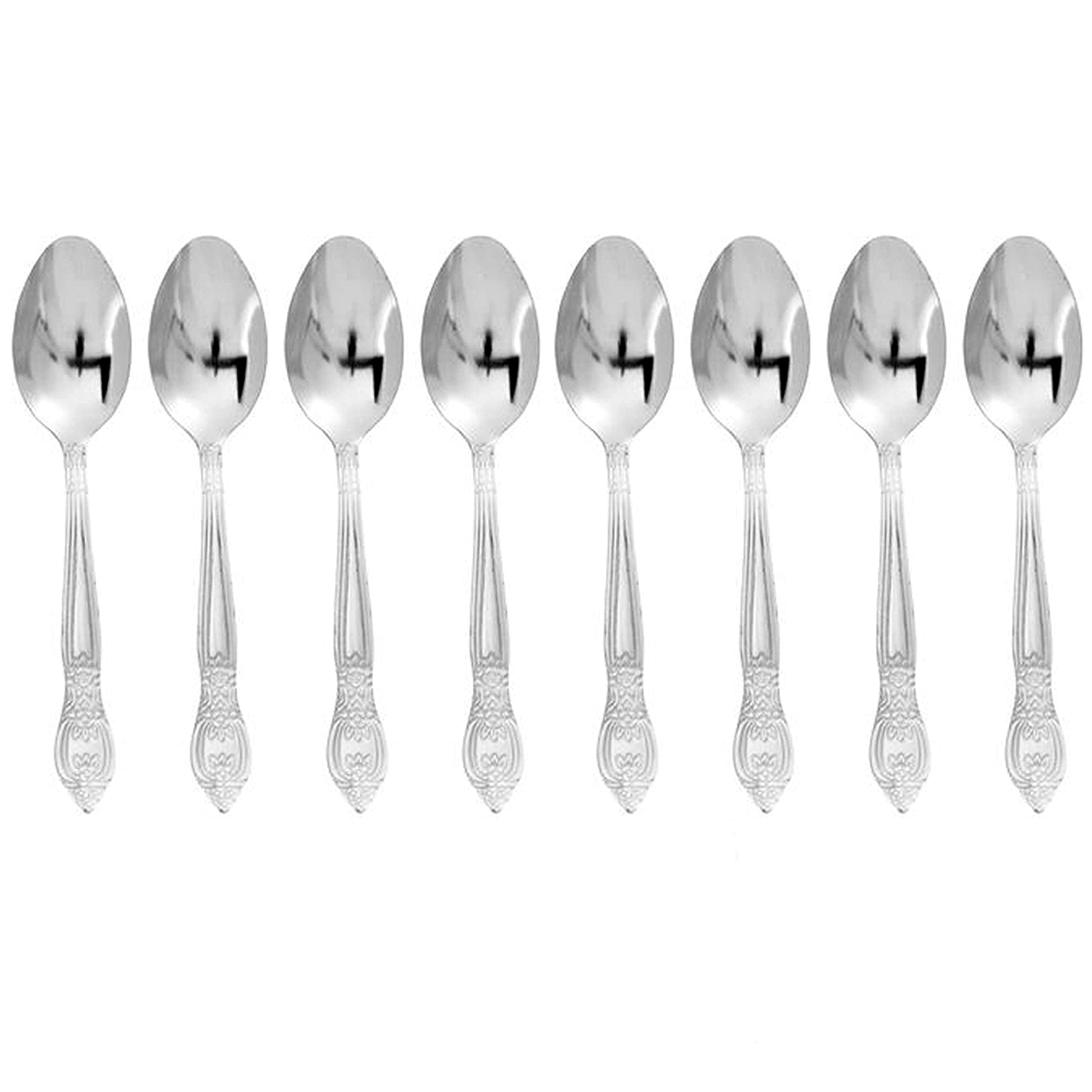 12 Pc Teaspoon Set Stainless Steel Coffee Tea Spoons Flatware Silverware Cutlery Silver Variable