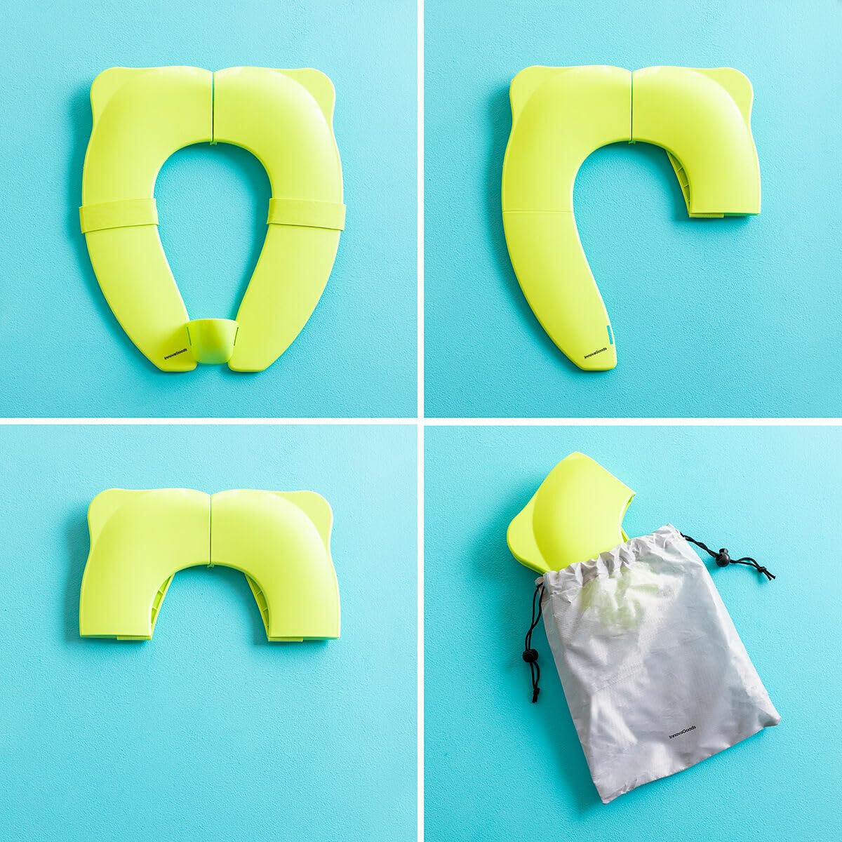 InnovaGoods® Adaptateur de siège de toilette pour enfants, siège de toilette pour enfants pliable avec base antidérapante, peu encombrant, siège de bébé portable, facile à nettoyer et à transporter.