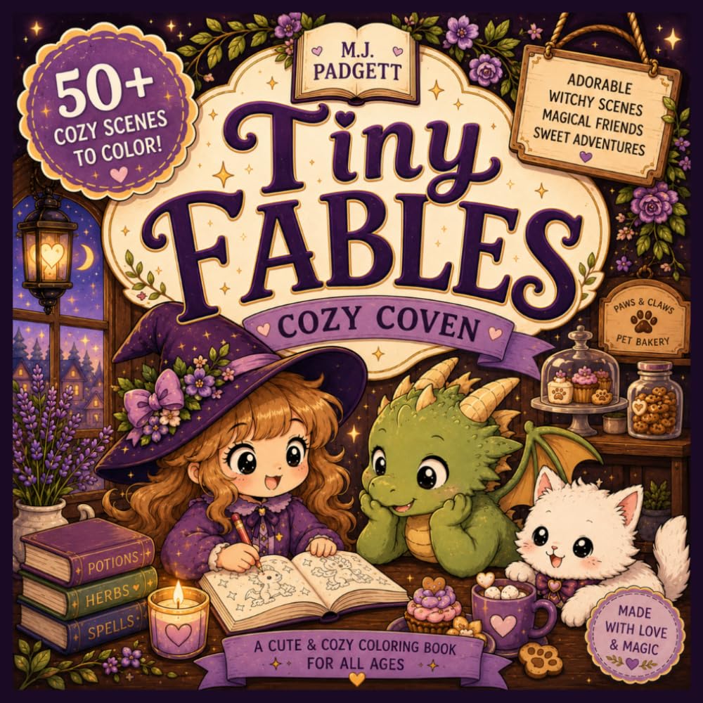 Tiny Fables: Cozy Coven: Cute Witches, Dragons & Cozy Magic to Color