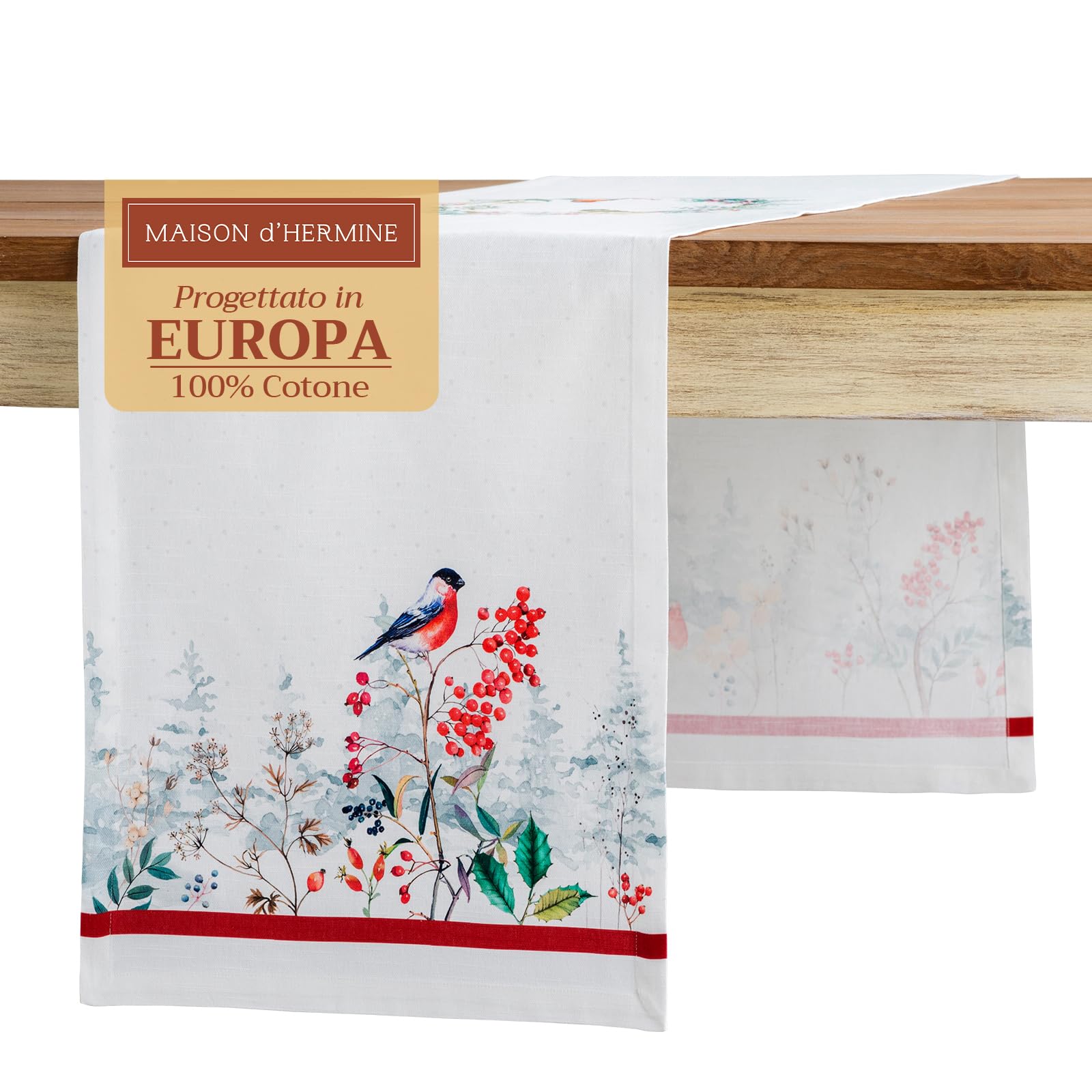 Maison d'Hermine Tischläufer 100 % Baumwolle Einlagig (50 cm x 150 cm)