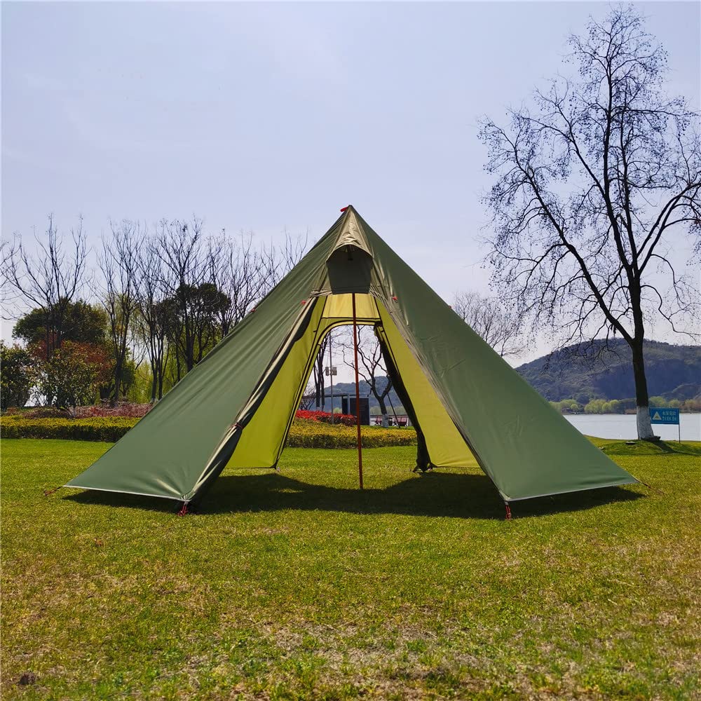 Fay Bless Backpacking Tent, Pyramid Tent with Chimney Hole, 400 × 220 cm, 4  Person (Army Green) : Amazon.co.uk: Sports u0026 Outdoors