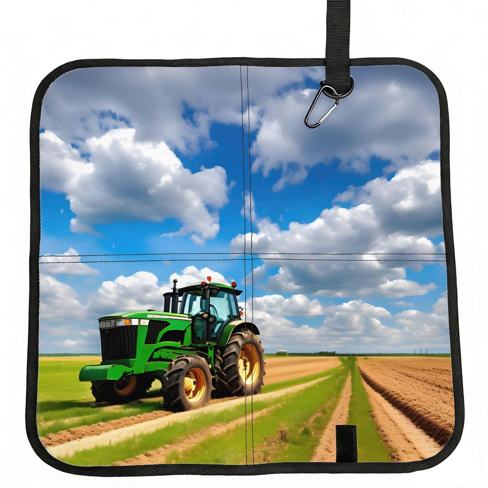 NImongt Tractor Under Blue Sky And White Clouds Print Portable Chair Pad Foldable Seat Cushion Outdoor Seating Office Picnic Camping