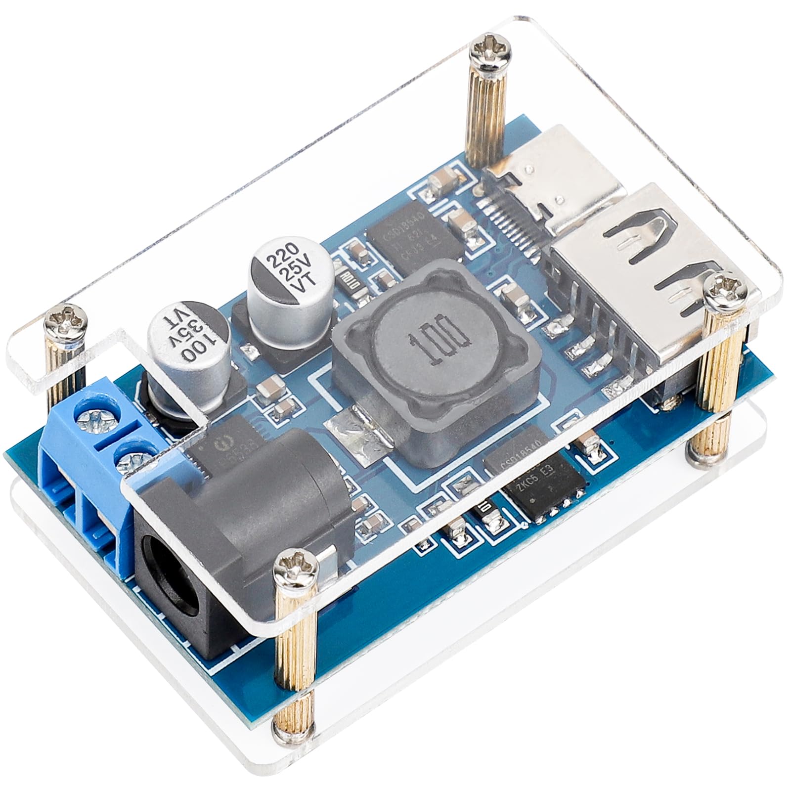 DROK 24V to 12V Step Down Converter with USB Type C, DC Voltage Regulator Buck Converter Adjustable 8.2-32V to DC 3V-20V 4.8A Power Supply with Protective Case for Type C Charger Fast Charging-image-23