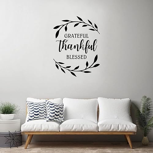 Miniatura 3 de Adhesivo decorativo agradecido, bendecido, calcomanía de vinilo para pared, decoración de pared del hogar, calcomanías de pared extraíbles,