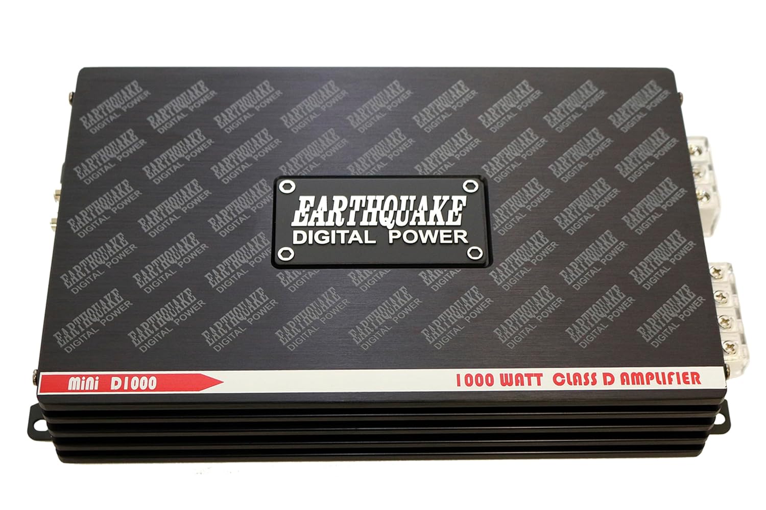 Earthquake Sound Mini D1000 (Gen 2) Mono Class D Car Amplifier, 1200 Watts Peak Power, Black, Red, Grey
