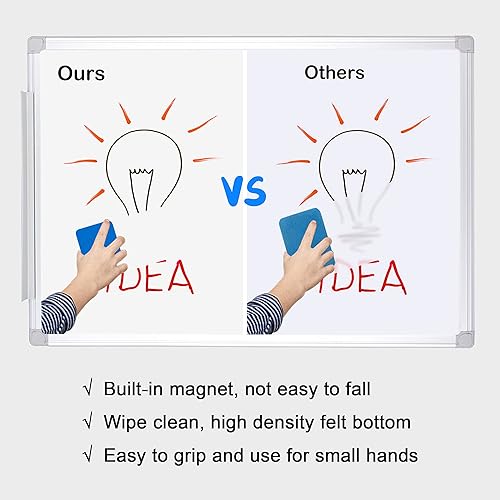 Miniatura 10 de IHPUKIDI - Mini borradores de borrado en seco, paquete de 48 borradores magnéticos para pizarra blanca, limpiador de pizarra para niños y