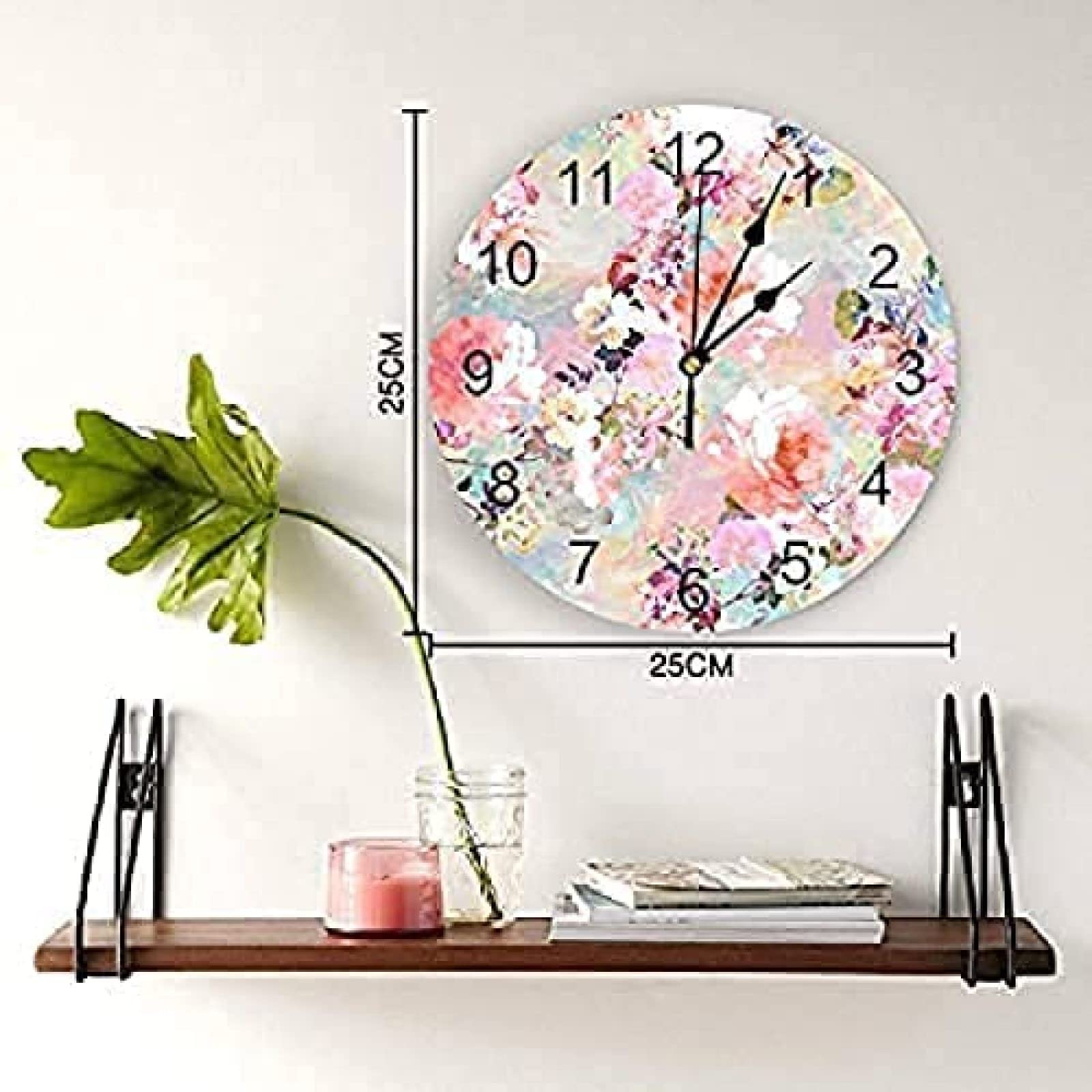 Simpatico orologio da parete fiore creativo artistico orologio da cartone animato muto orologio da parete per la casa soggiorno camera da letto ornamento da parete  15