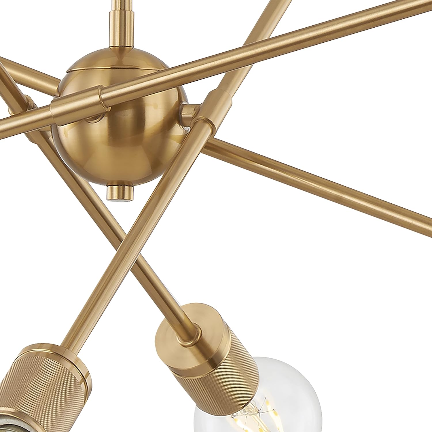 Close-up of the central hub of the Elk Home Module Chandelier, showing the connection points for the radiating arms.