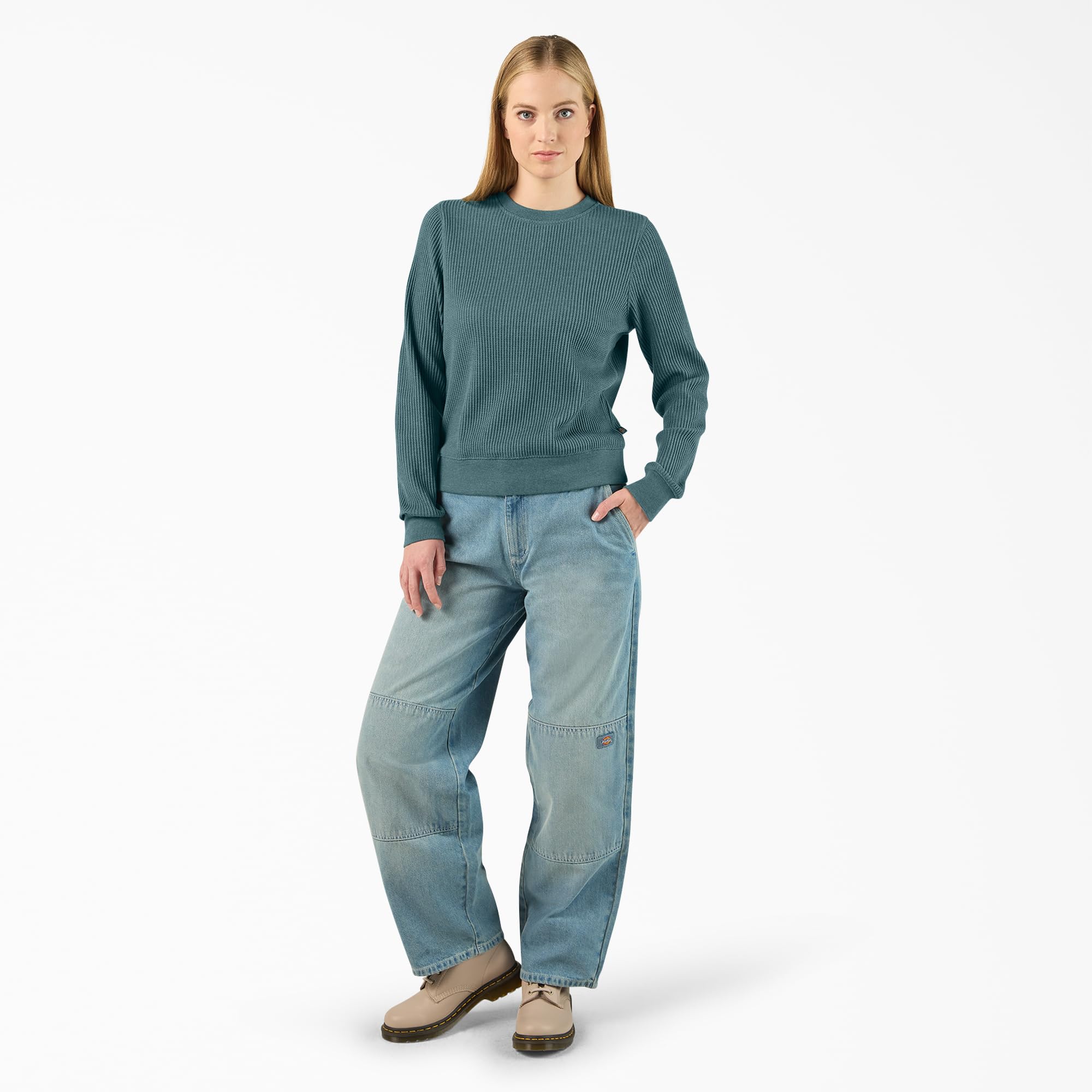 Dickies Womens Large Gauge Thermal Crew Maglione Donna