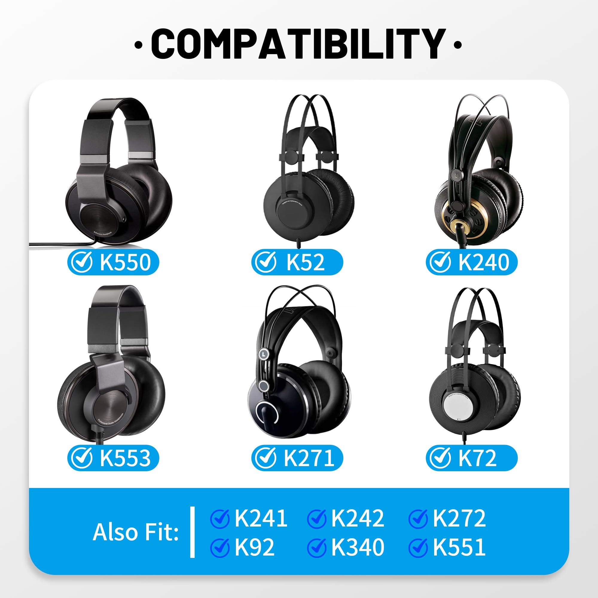 Amazon | シープスキン イヤーパッド for AKG Pro Audio K52 K72 K92