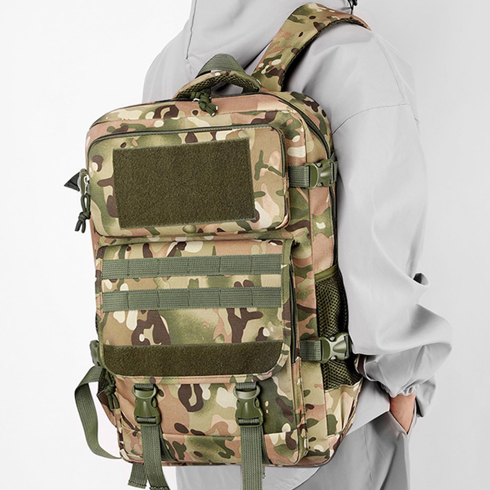 30L Taktischer Outdoor Rucksack Sport Reisen Bergsteigen, Wandern Rucksäcke Schwarz Großes Fassungsvermögen Tarnmuster Camping Schultertasche Mit Gepäckgurt - 4