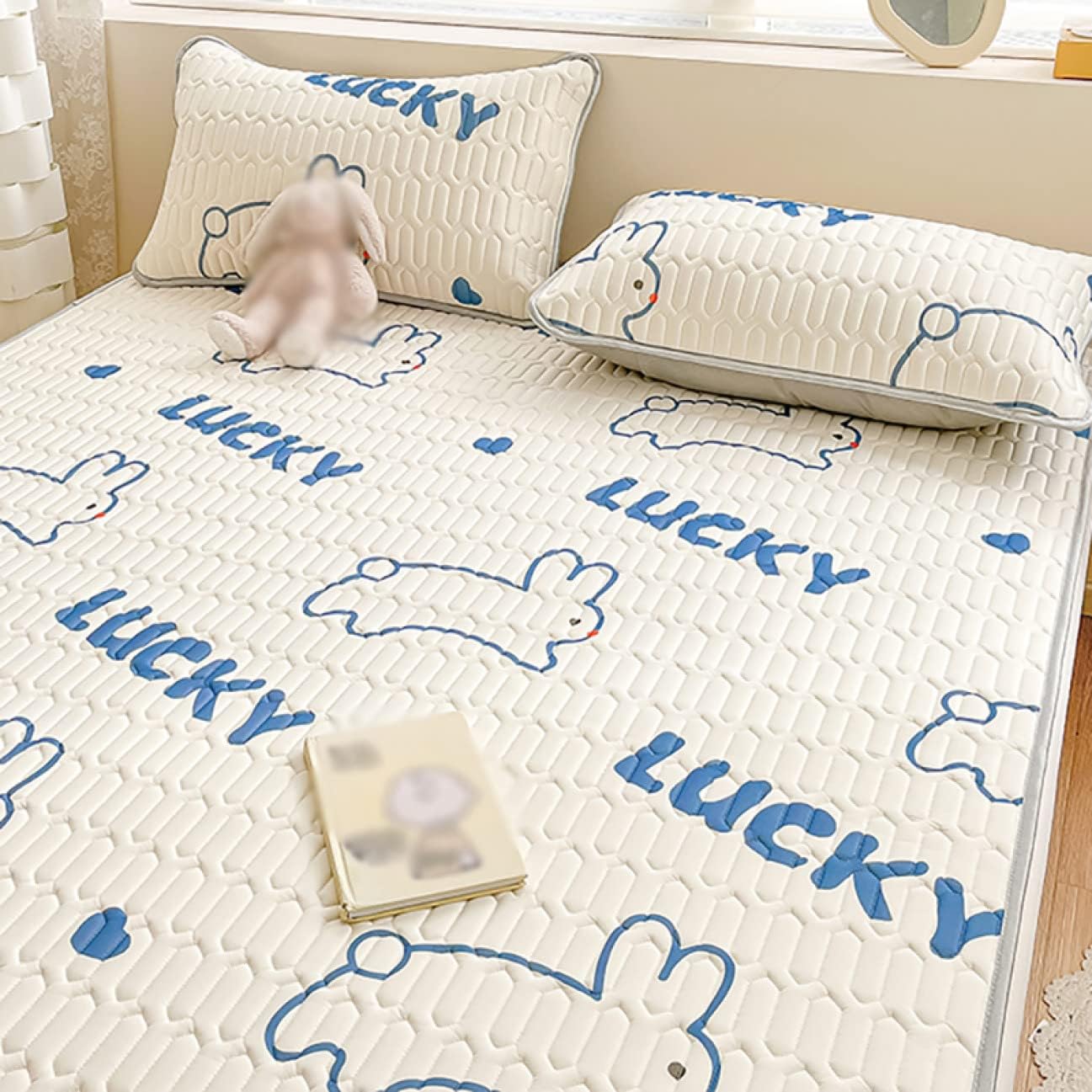 Bed Pad Queen Size Spring/Summer Use Smooth Sweat Absorbing Pad Sweat Absorbing Pad Style M20 Bed Pad Soft Easy to Install (Style M26 180 x 200cm*S)