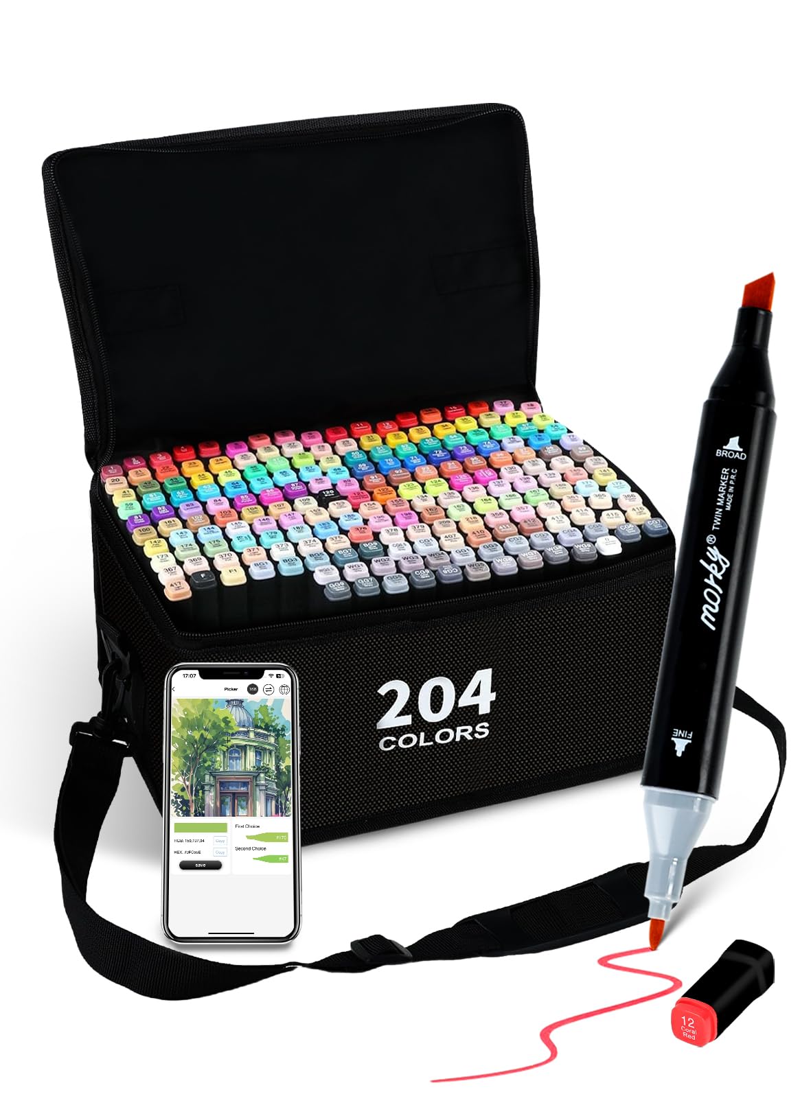 Amazon.com : Brled 204 Colors Alcohol Markers with Free App