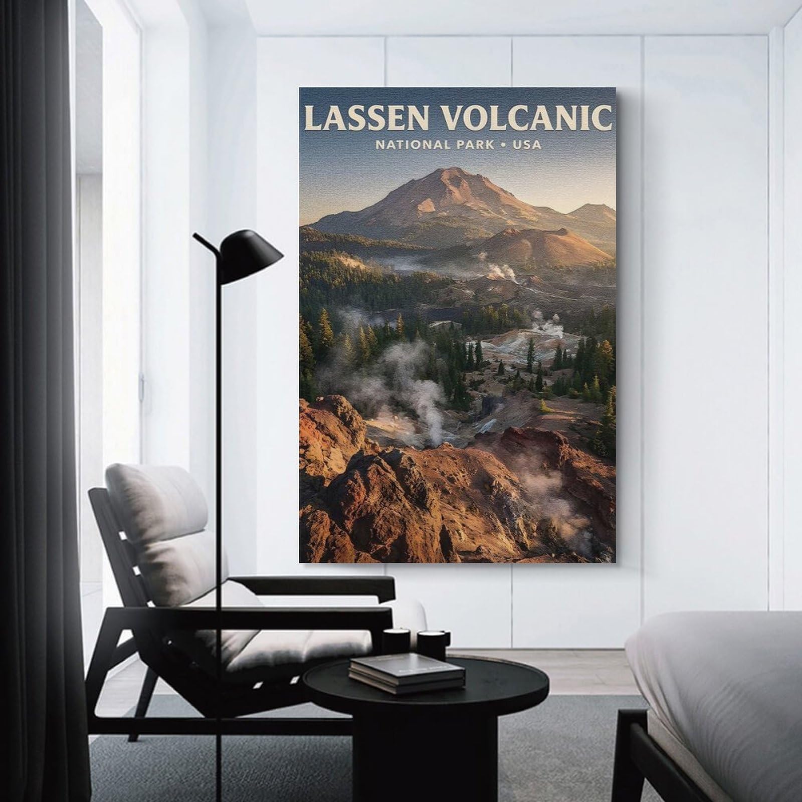 Junmoney Wall Picture Print Lassen Volcanic National Park, 16x24inch(40x60cm), for Workspace Walls, Study Corners Or Bedrooms, A Smart Decor Choice for Study Walls