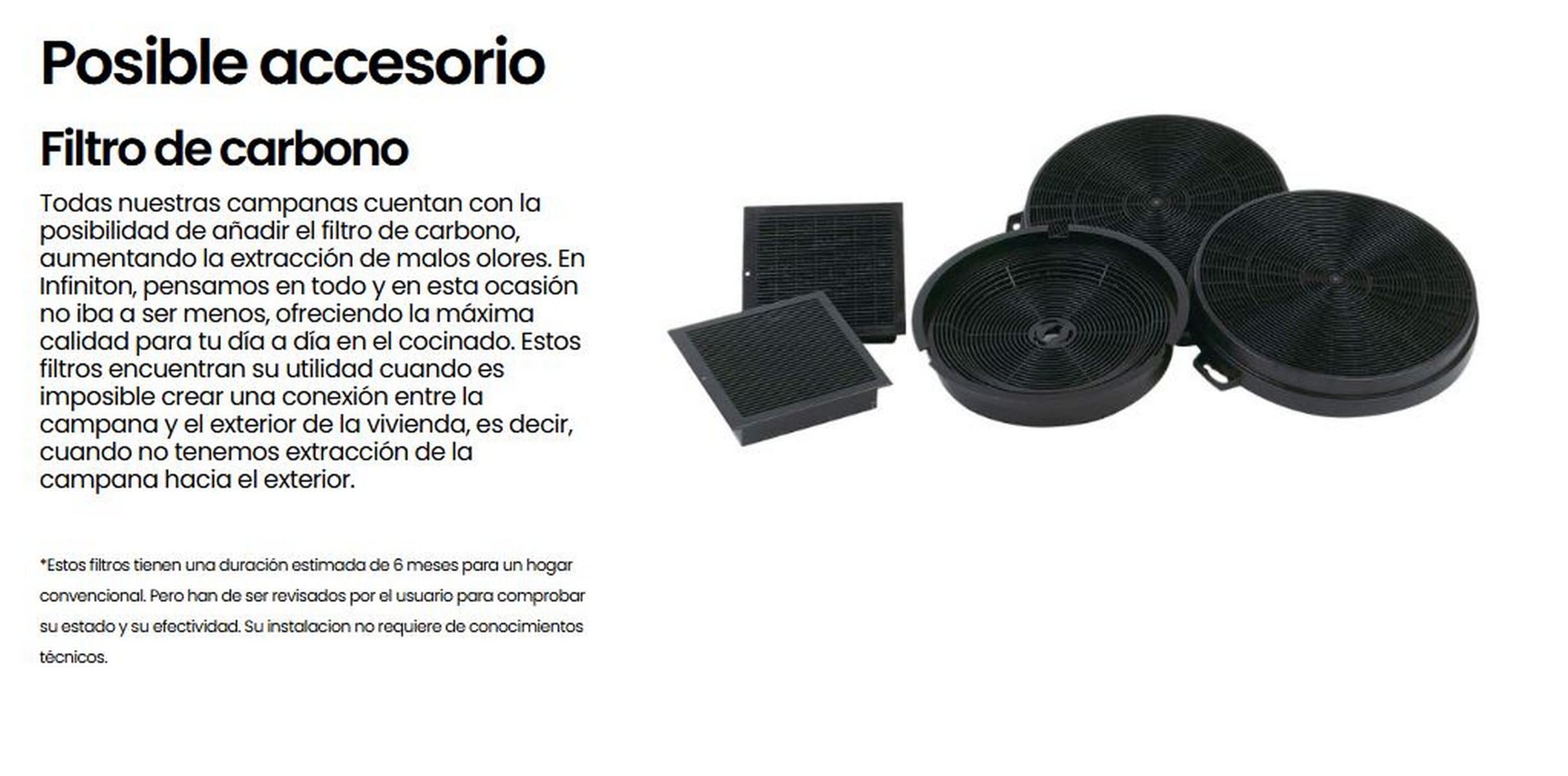 INFINITON Campana Extractora CMPT-A70I, 800 m3/h, Diseño en T-INVERTIDA, 4 Niveles de potencia, Ancho de 70 cm, Reloj digital frontal, A, Control Remoto, CRYSTAL BLACK