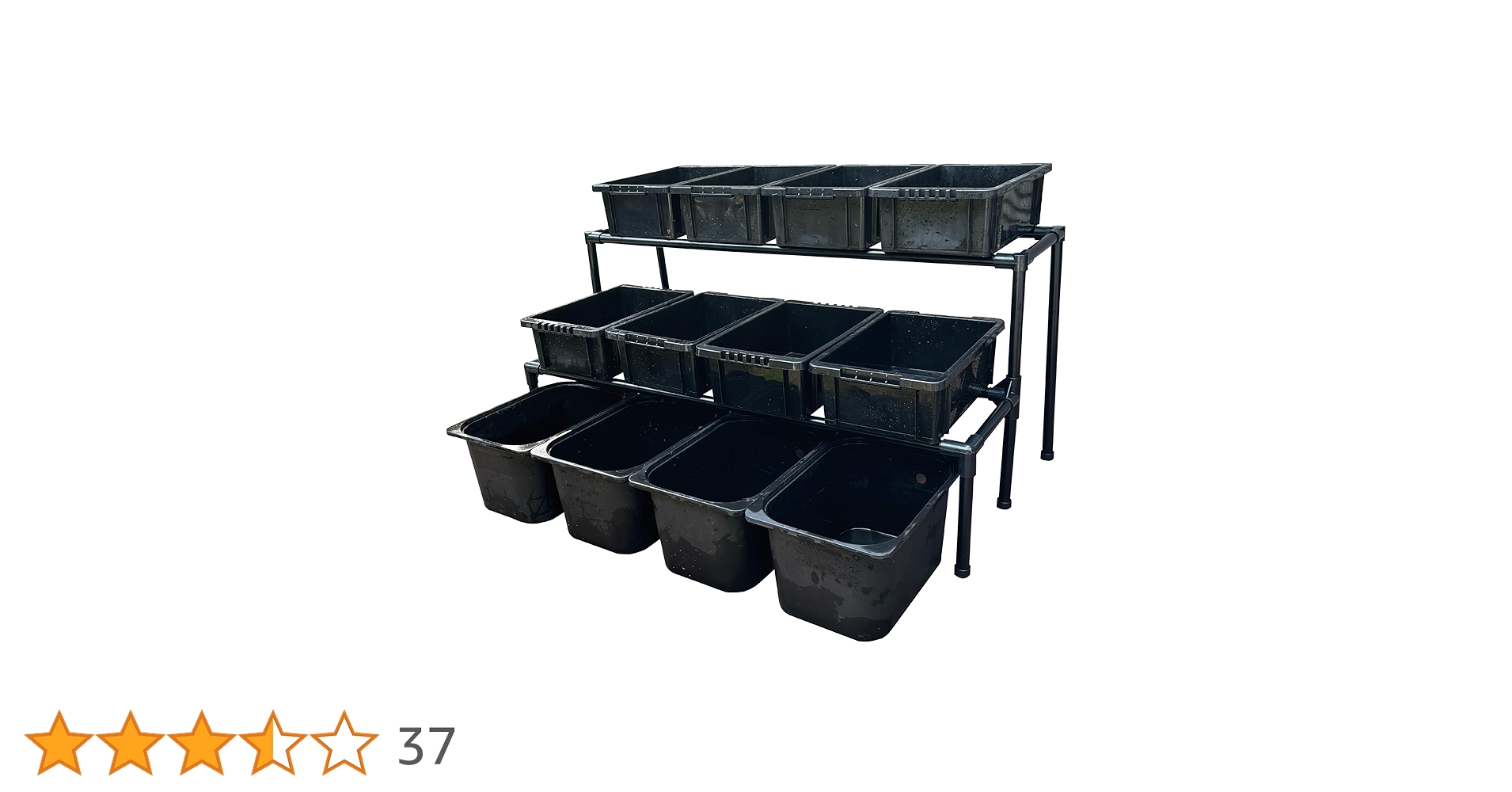 Amazon | おひさまめだか メダカ飼育ラック (黒, 2段12個置き) NVBOX13