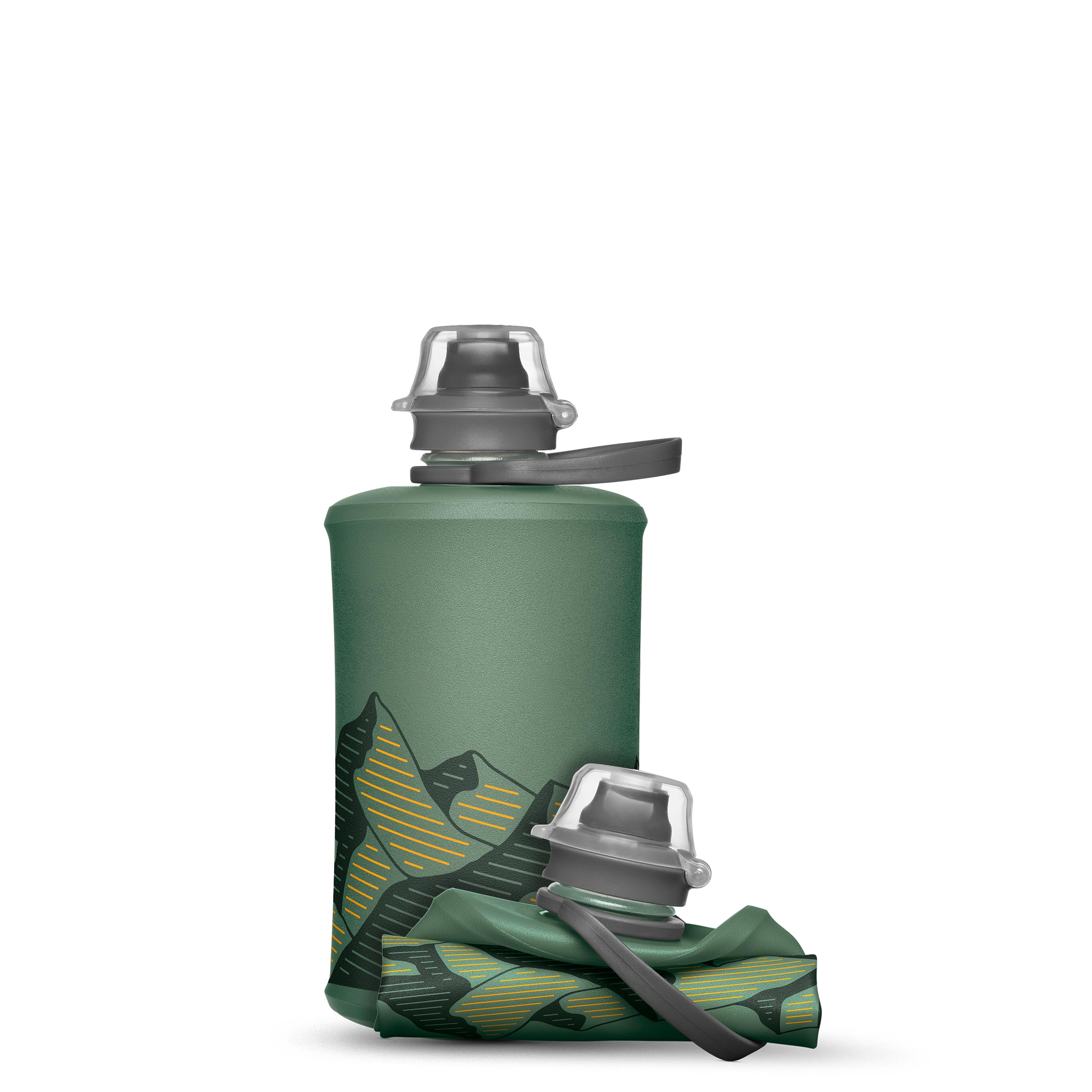 HydraPak Stow - Collapsible Backpacking Water Bottle (350ml) - BPA Free, Ultra Light, Spill-Proof Twist Cap - Sage Green