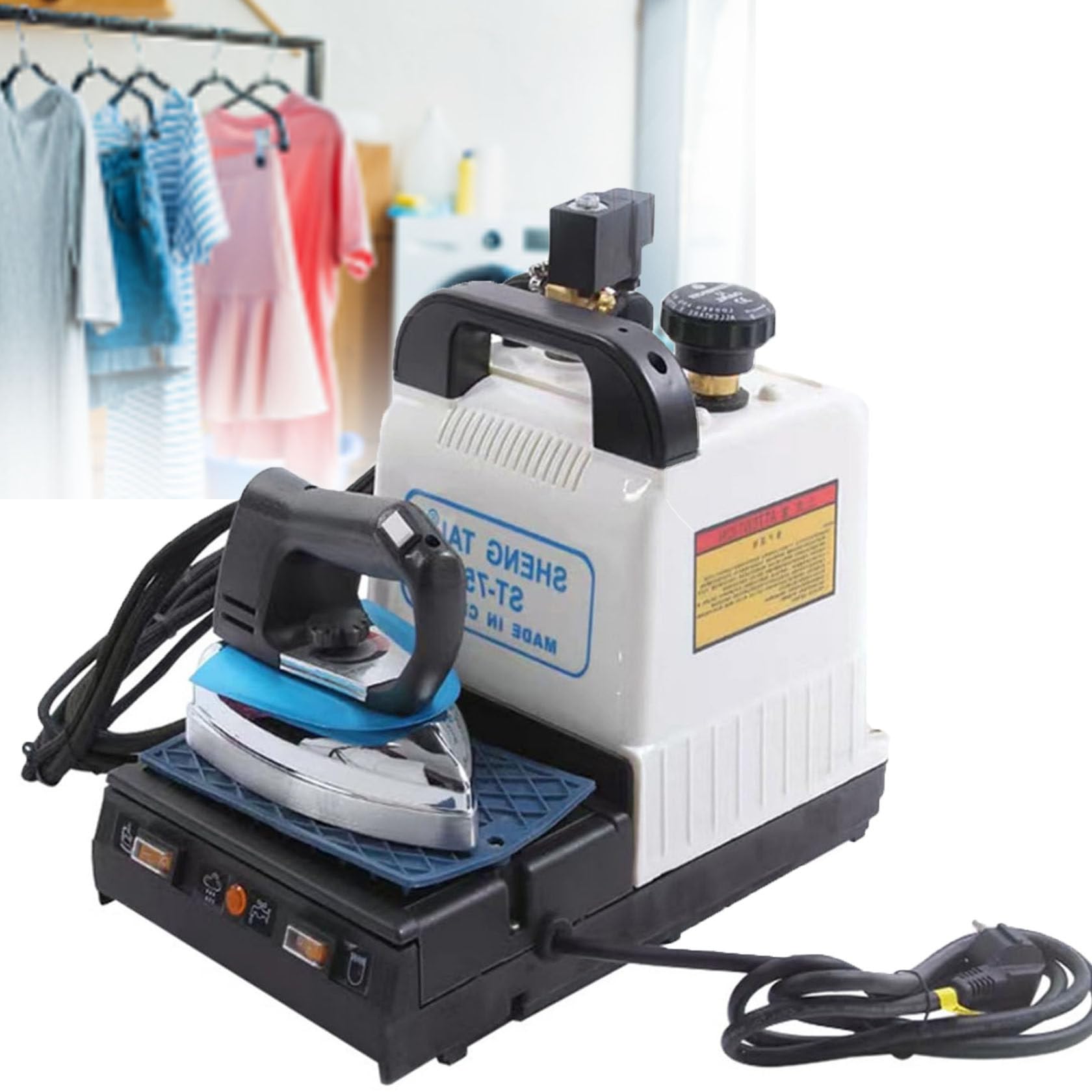 HUMNZR Industrial Steamironing Station, Professional Iron Steamer With Water Tank 2l, 300°F For Home, Tailor Shop, Garment Factory, Dry Cleaner, Fast Wrinkle Removal48x31x39cm