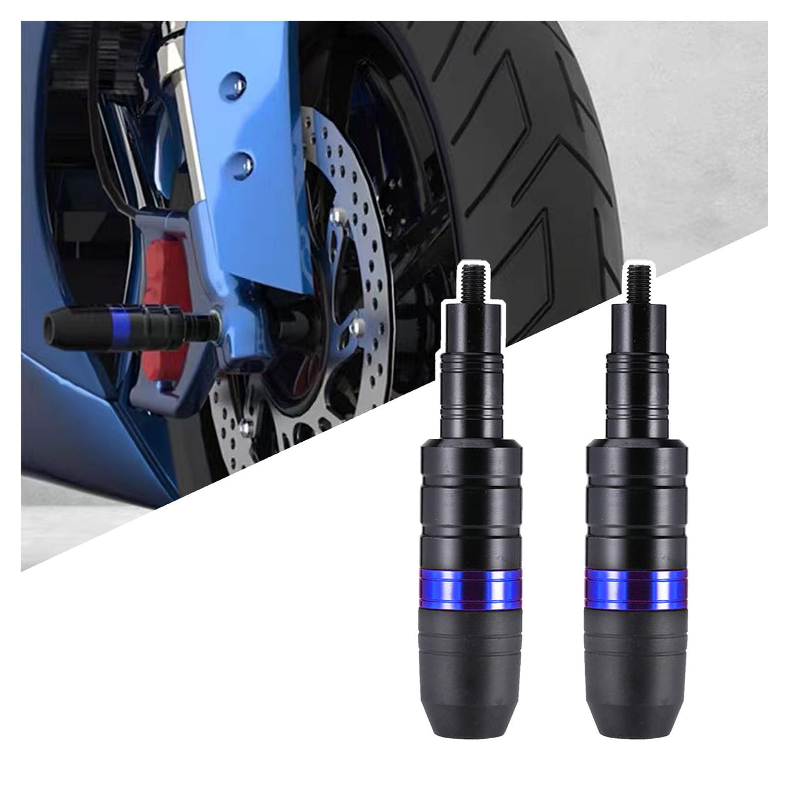 AFGJHYT Motorcycle Frame Slider for Kawasaki ZZR 1400 2006-2020, Aluminum Alloy Crash Protector Bar, Engine and Exhaust Guard, Impact Resistant Leg Protection Slider,D Blue