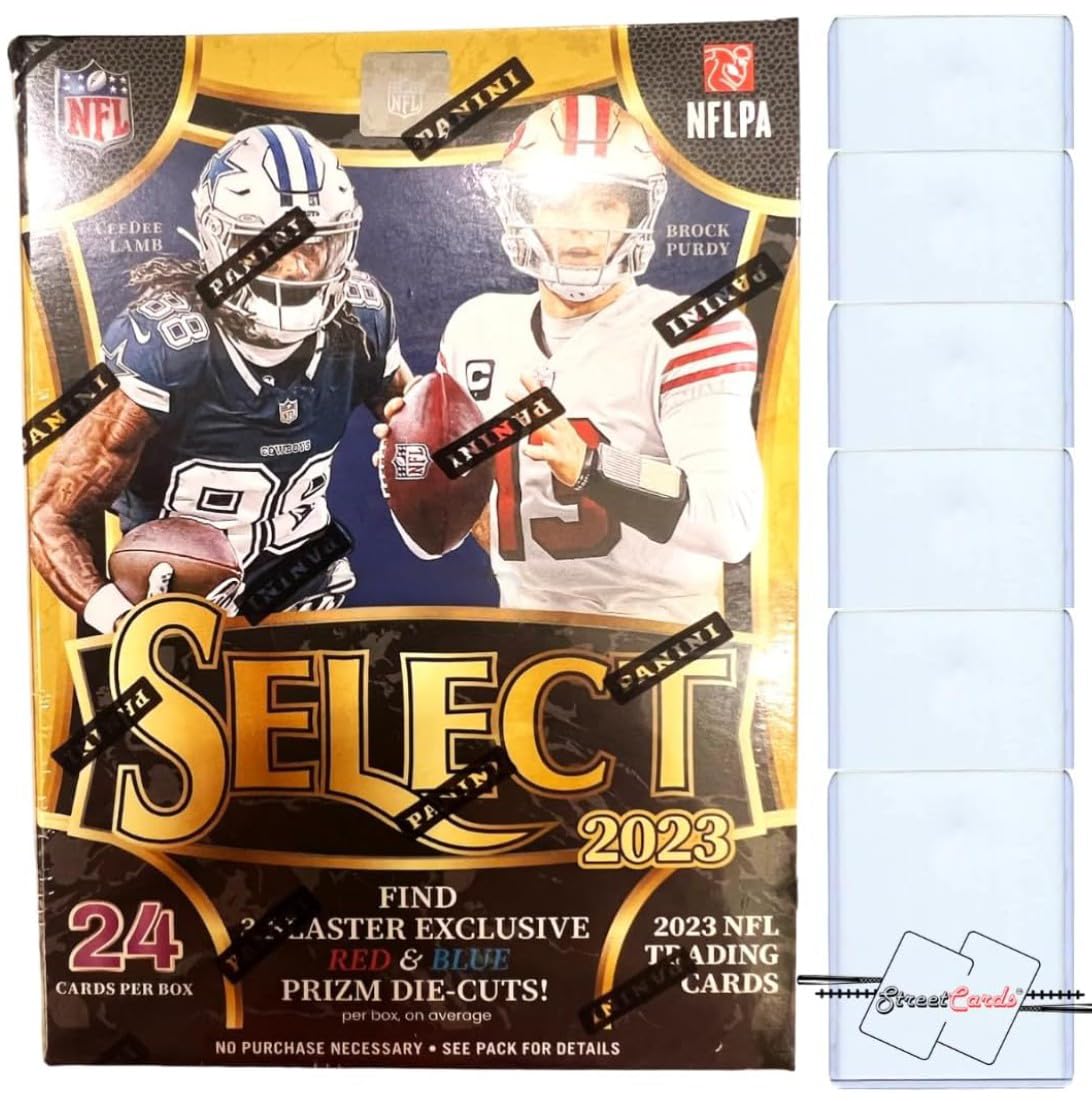 2023 Select Football NFL Blaster Box with 24 Trading Cards + 6 Toploaders! STREETCARDS!