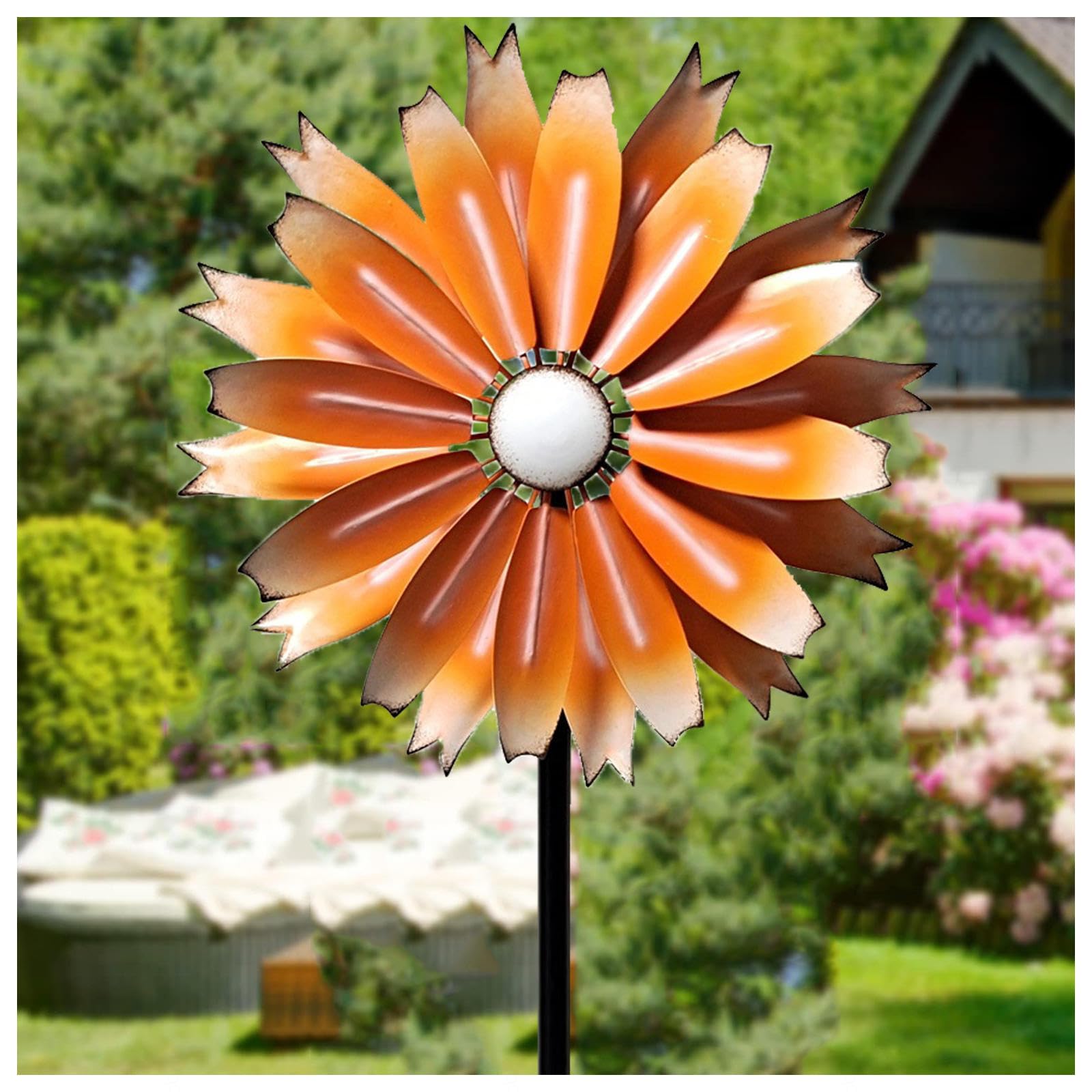 Girandole Da Giardino 149cm Filatori Del Cantiere Eolico Grande Mulino A Vento Da Giardino,Orange