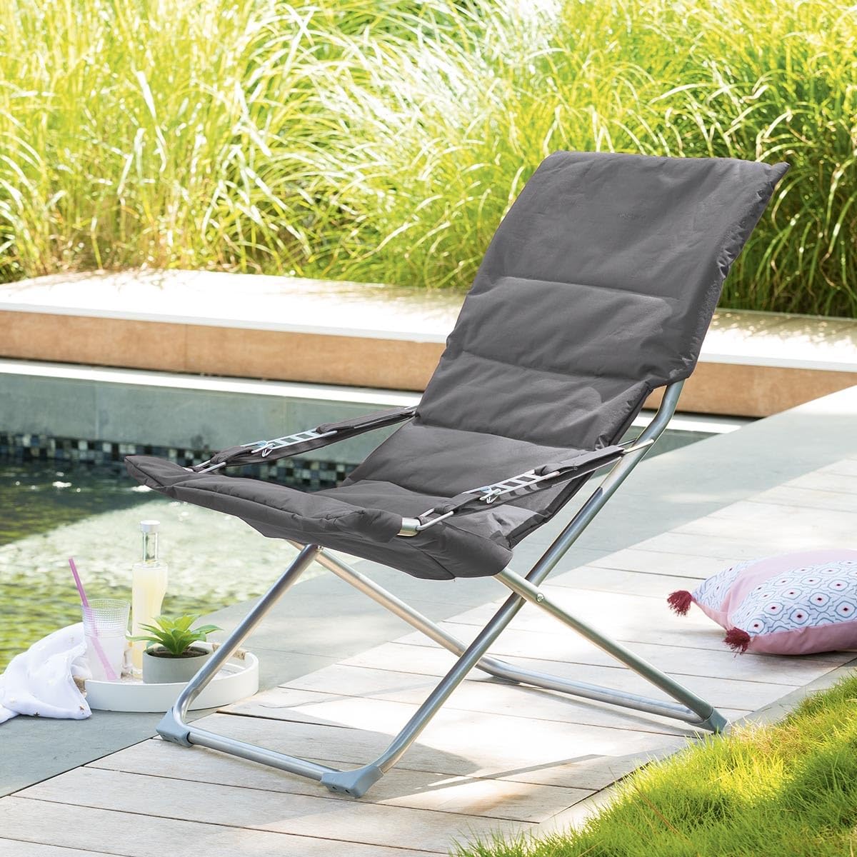 Hespéride Sillón Milos de jardín Color Pizarra