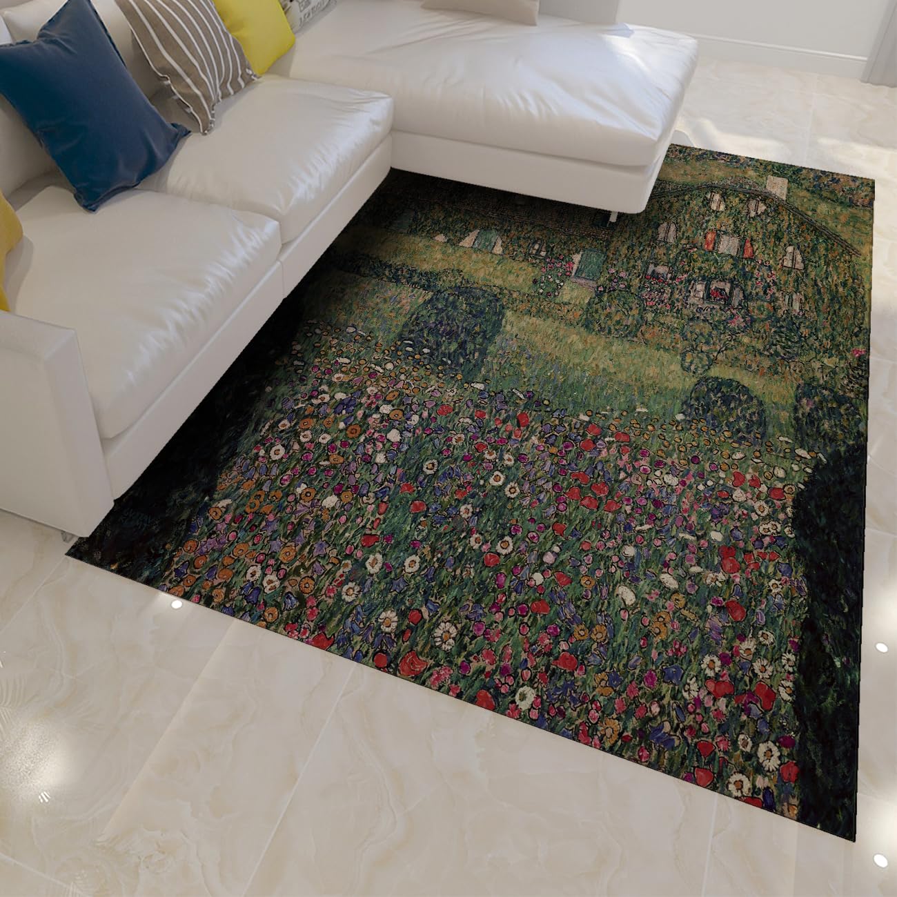 Tapis de la Zone forestière paillasson style peinture vintage