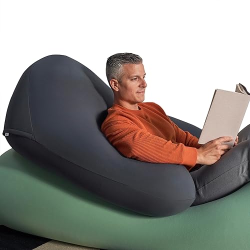 Yogibo Support Pro - Almohada de lectura en forma de U con reposabrazos para adultos, relleno de microcuentas suave, tamaño grande con respaldo