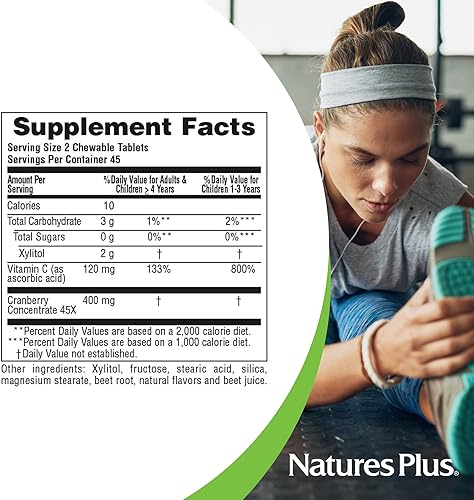 Miniatura 5 de NaturesPlus Ultra - Tabletas masticables de arándano, 90 Love Berries, paquete de 2, promueve la salud del tracto urinario, sin OMG, sin gluten, 90