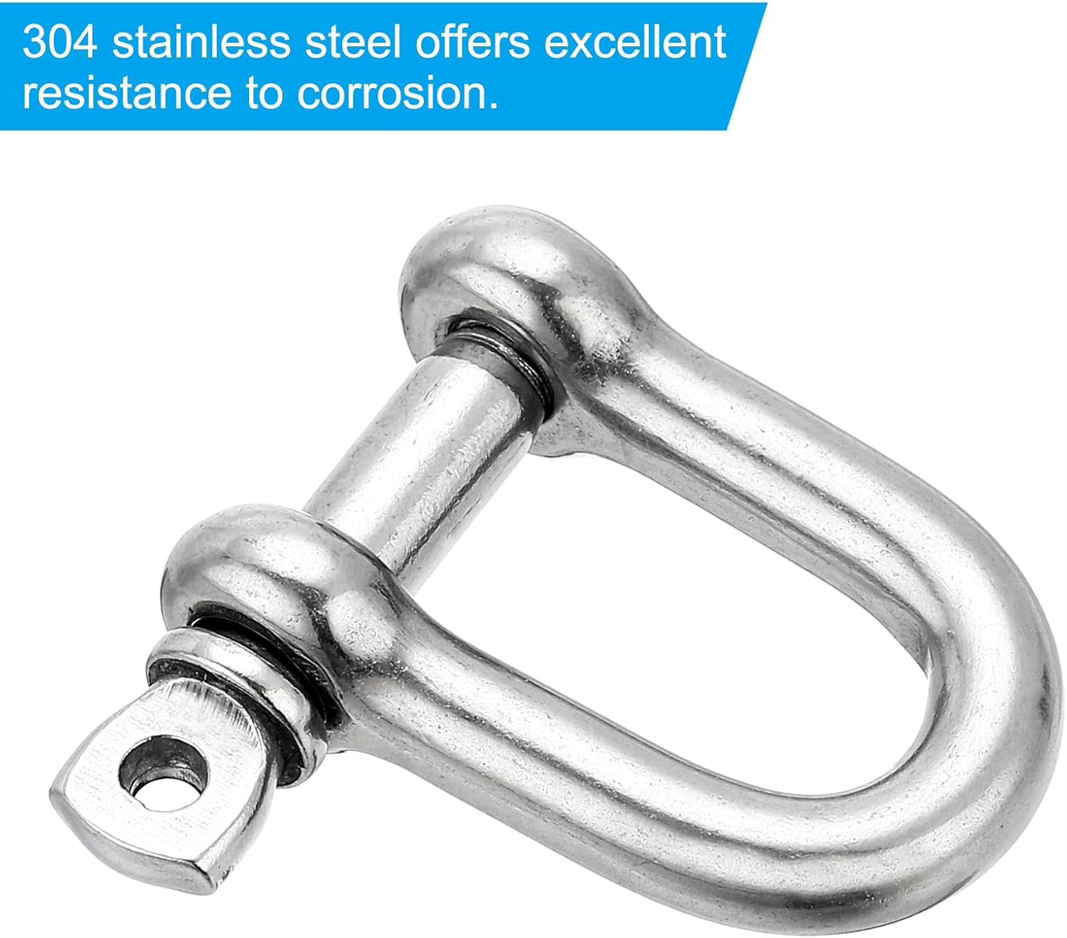 PATIKIL Screw Pin Shackle M14 9/16" 2425lbs, 2 Pack 304 Stainless Steel D Ring Shackle for Chains Wire Rope Outdoor, Silver