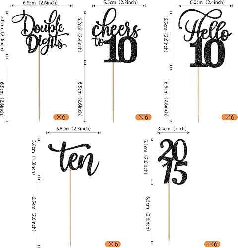 Miniatura 128 de Rsstarxi Paquete de 30 adornos para cupcakes de 15 cumpleaños con purpurina Mis Membrillo 15 desde 2010 Feliz 15º Cupcake Toppers Quince Cheers to