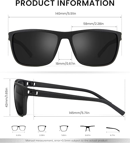 Miniatura 3 de Gafas de sol polarizadas para hombre, gafas de sol clásicas para mujer, protección UV para pesca, conducción, golf