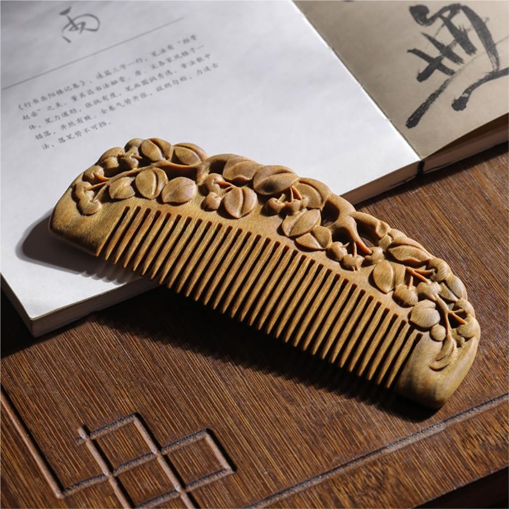 Peruka Grzebień Solid Wood Fine Tooth Comb Home Massage Comb Shower Comb Wet Curling Hair Comb for Grooming Hair, Beards and Mustaches Duże grzebienie do włosów