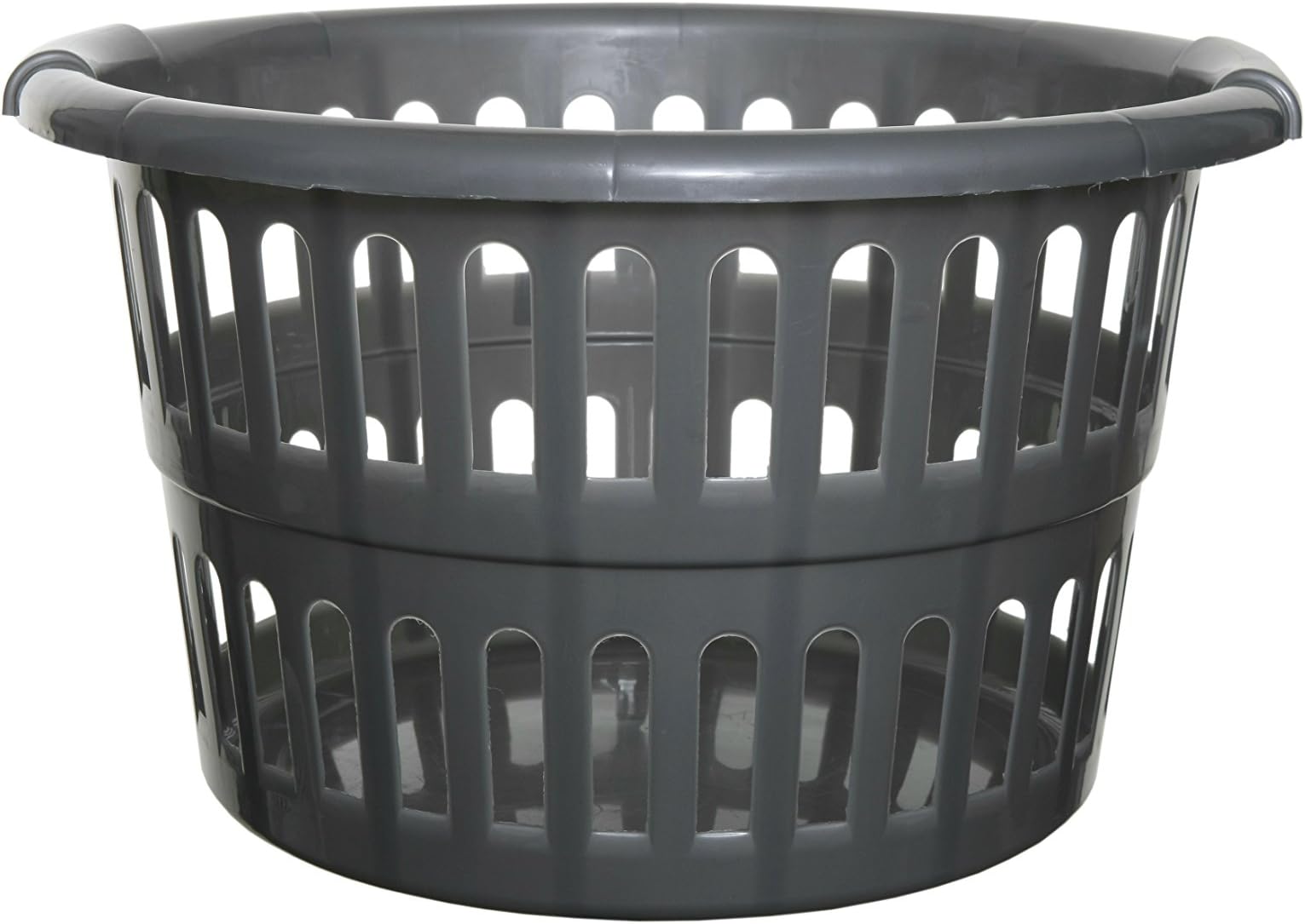 Whitefurze 48cm Round Laundry Basket, Silver