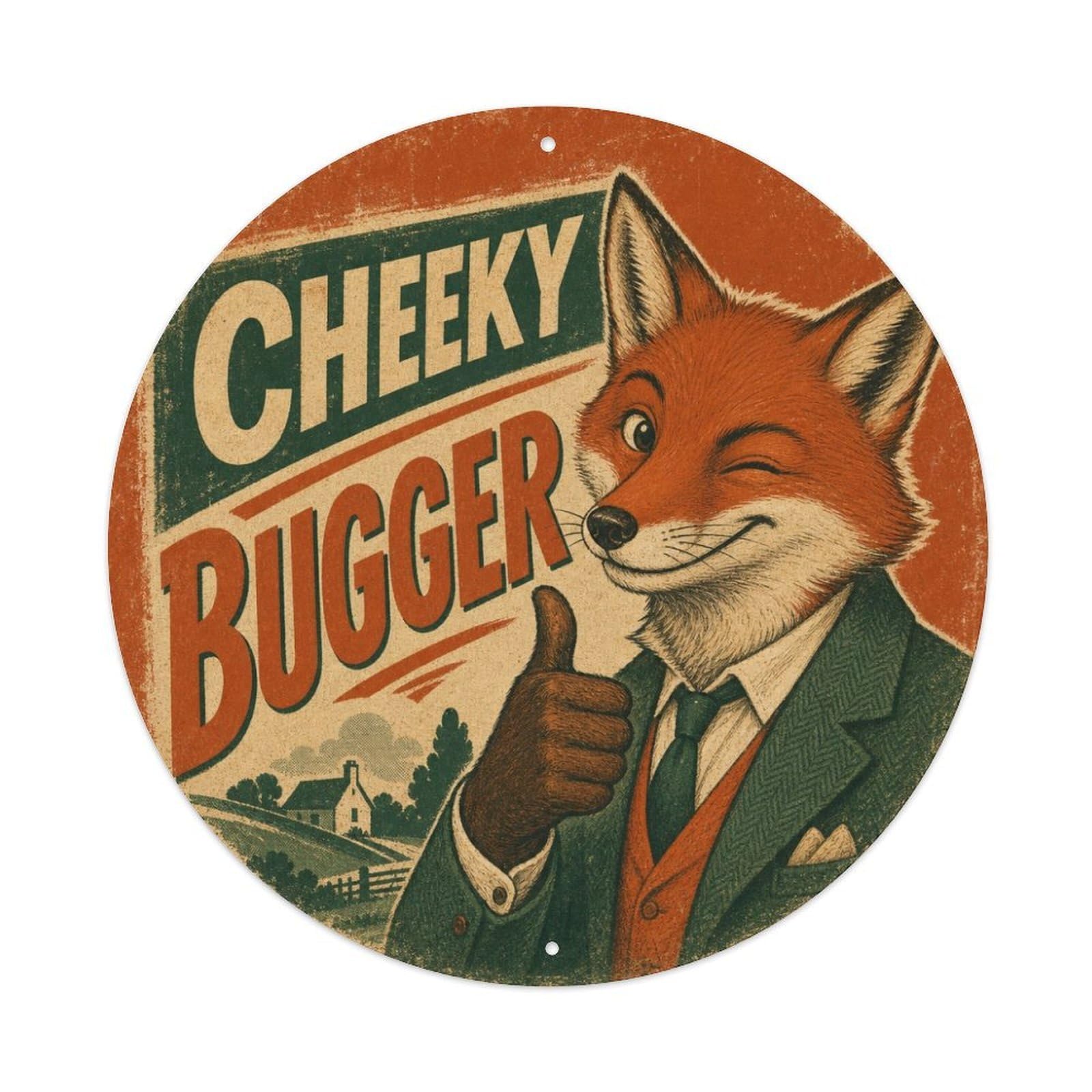 Classic Fox Woodland Wildlife Cheeky Attitude Vintage Metal Tin Sign