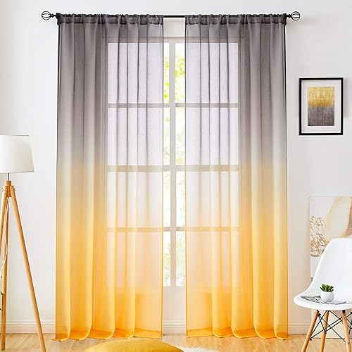 Cortinas de lino sintético (2 tonos, reversible, para dormitorio, sala de estar, privacidad y filtrado de luz semitransparente, juego de 2 paneles)