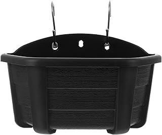 Happyyami Conjunto de 2 vasos de plantas semicirculares de plástico para cactos, suporte de flores, vaso para varanda, vaso para pendurar, vaso de flores para pendurar para jardim e cerca de trilhos