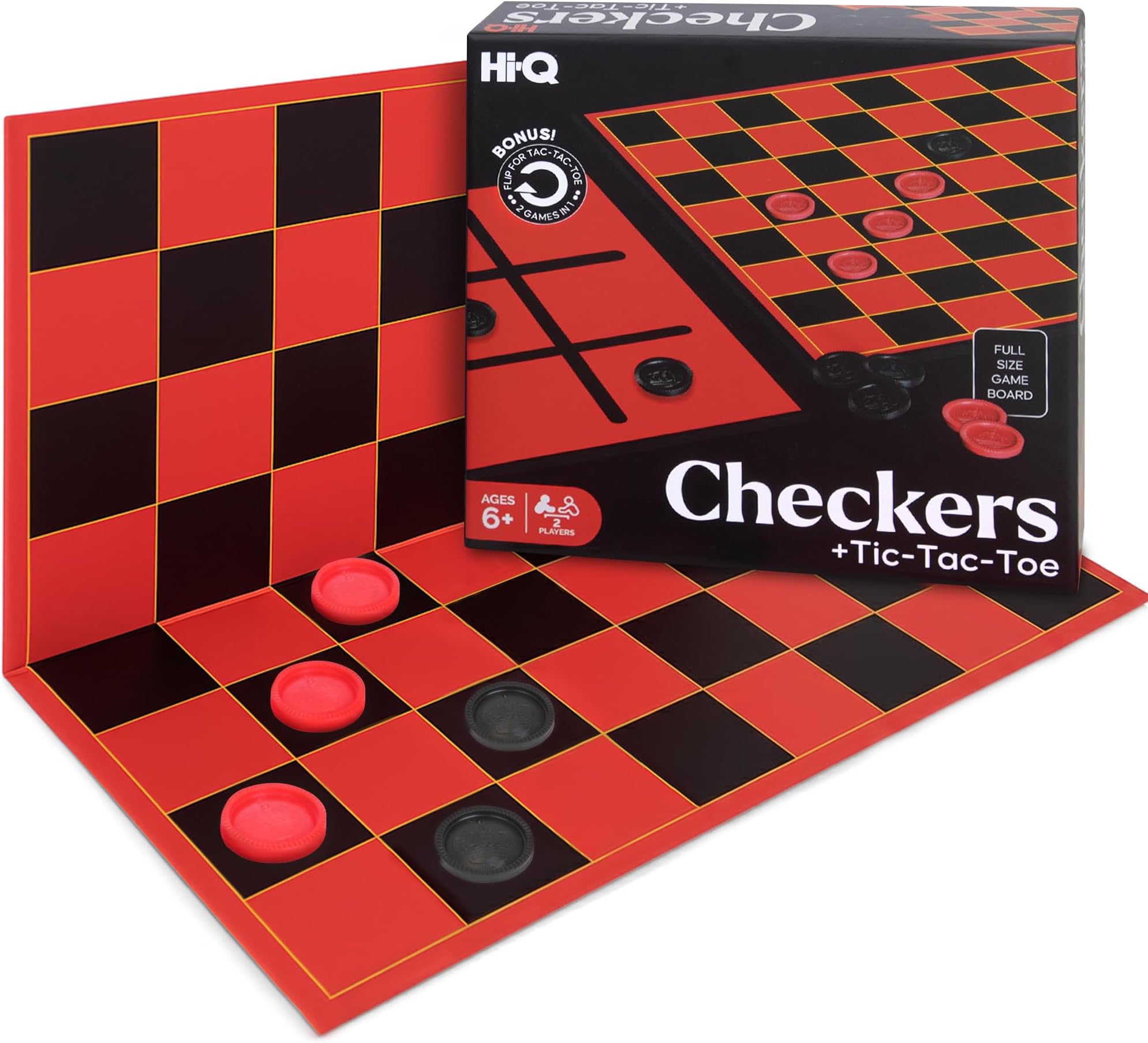 Point Games Draughts Board Game for Kids - Fun Checkers Board Game for Boys and Girls - Interlocking Checkers with Foldable Board Design