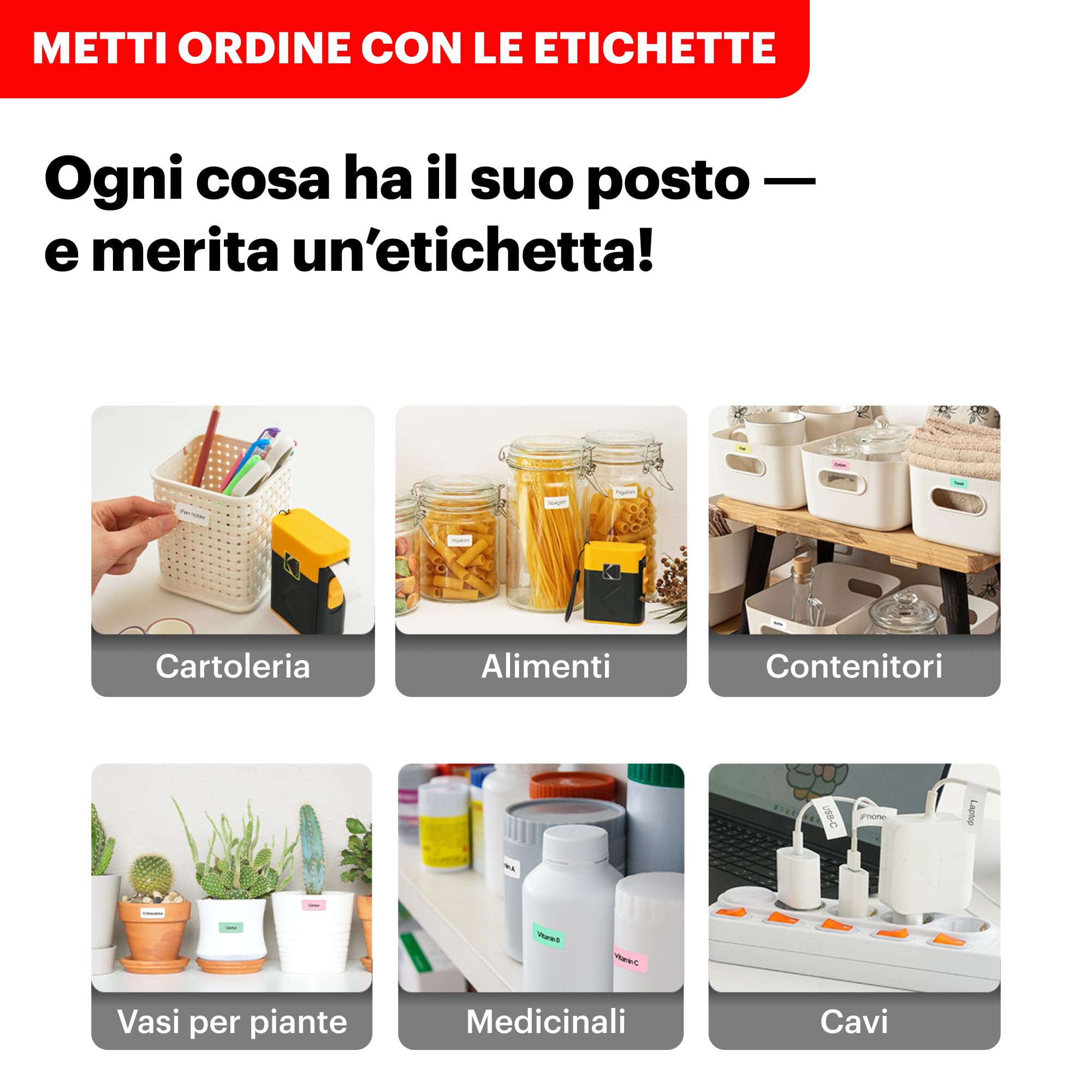 KODAK Label Era Regalo di Natale M50 Label Maker Machine Bundle, bianco