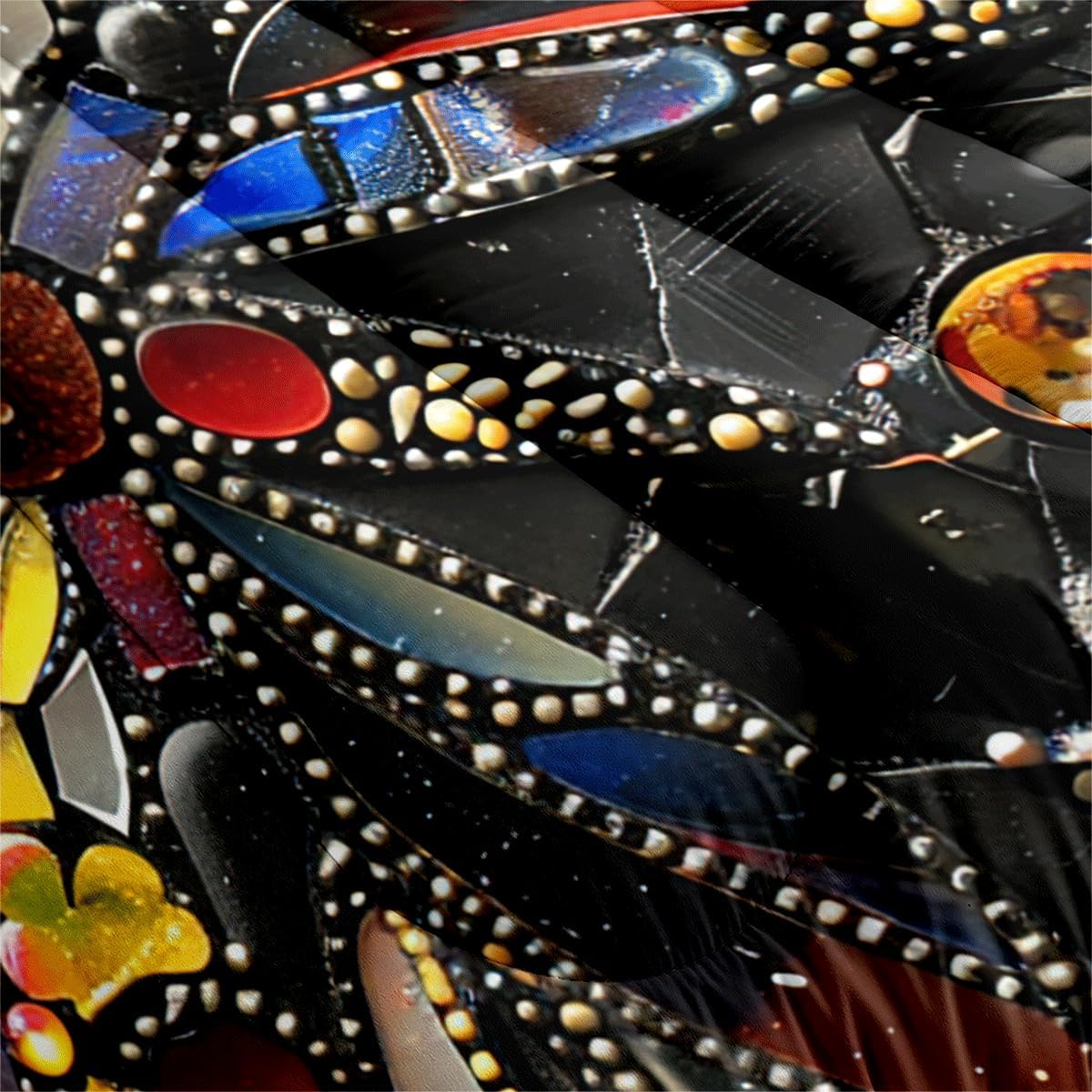 Butterfly Queen Comforter Set 3D Colorful Butterfly Bedding Set Butterfly Bed Set Butterflies Quilt Set Soft Microfiber 3Pcs with 2 Pillowcases for Girls Kids Teens Black