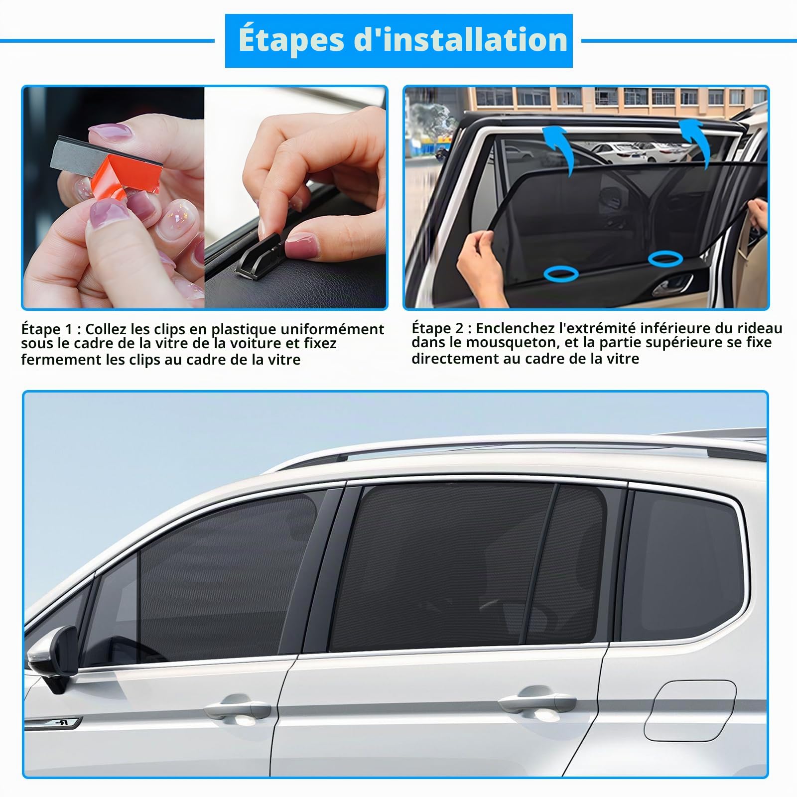 XCBYT Pare Soleil Voiture Compatible avec Ti guan II 2016-2024, Rideau Magnetique Fenetre Occultant Voiture, Protection Voiture Fenêtre Latérale Enfant Respirante, 4 Pièces