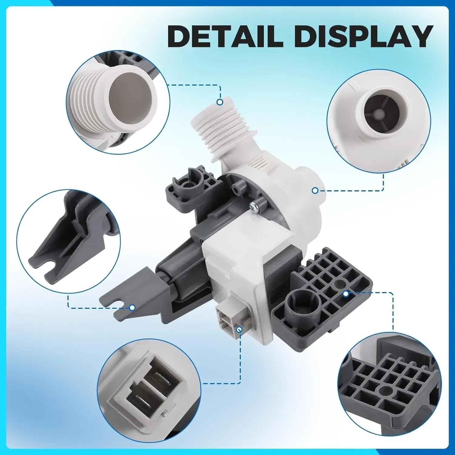 Upgraded W10876600 B25-3A04 Washer Drain Pump Replacement Part Replace W10876600VP, AP6004933, 4455877, PS11738156, W10727777, PD00034529 for Whirlpool for Kenmore for Maytag Washing Machine