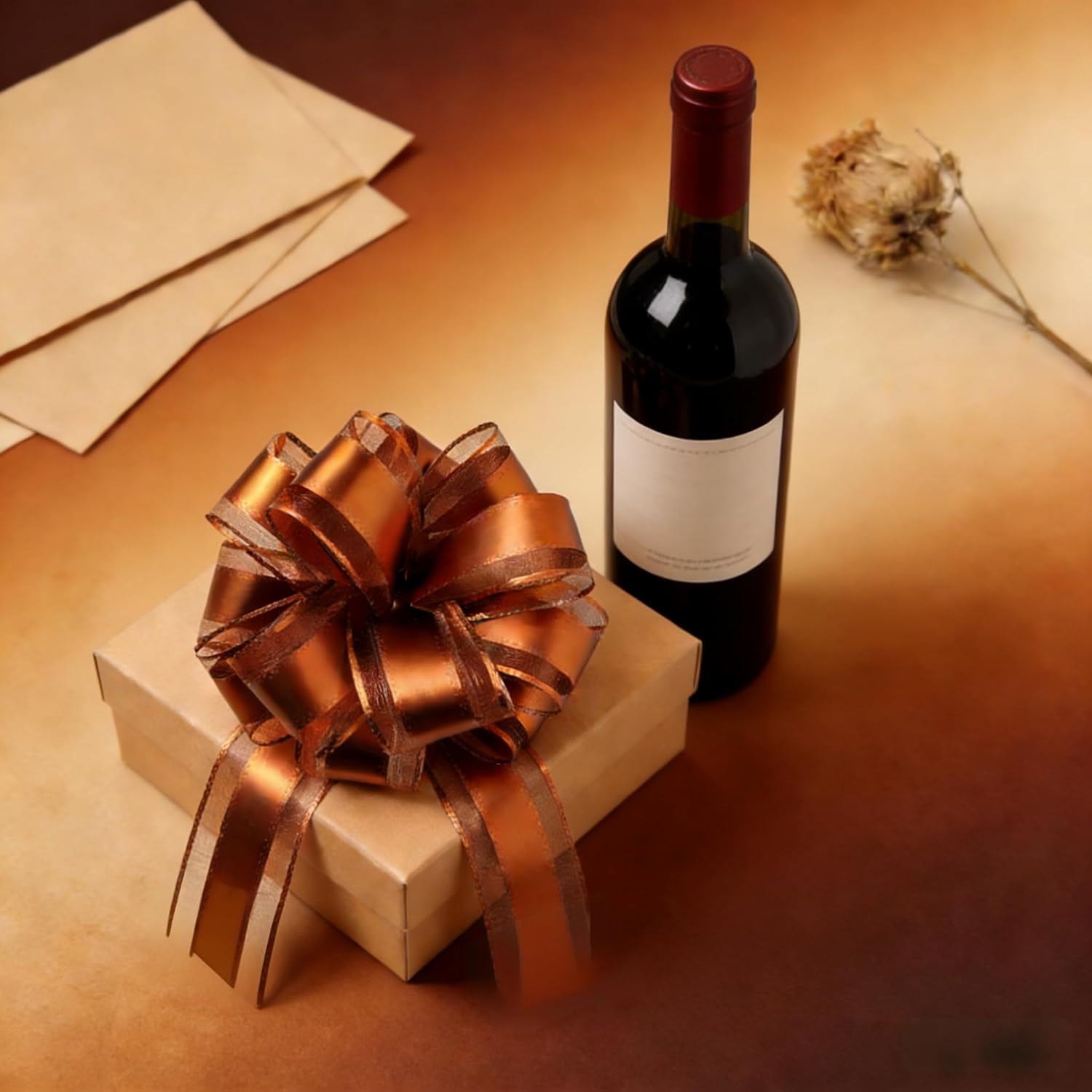 6 PCS Large Pull Bows 6 Inch Coffee Color Bows for Gift Wrapping Wedding Basket Christmas Birthday Party Valentine's Day Gift Boxes and Flower Decorations - Image 5