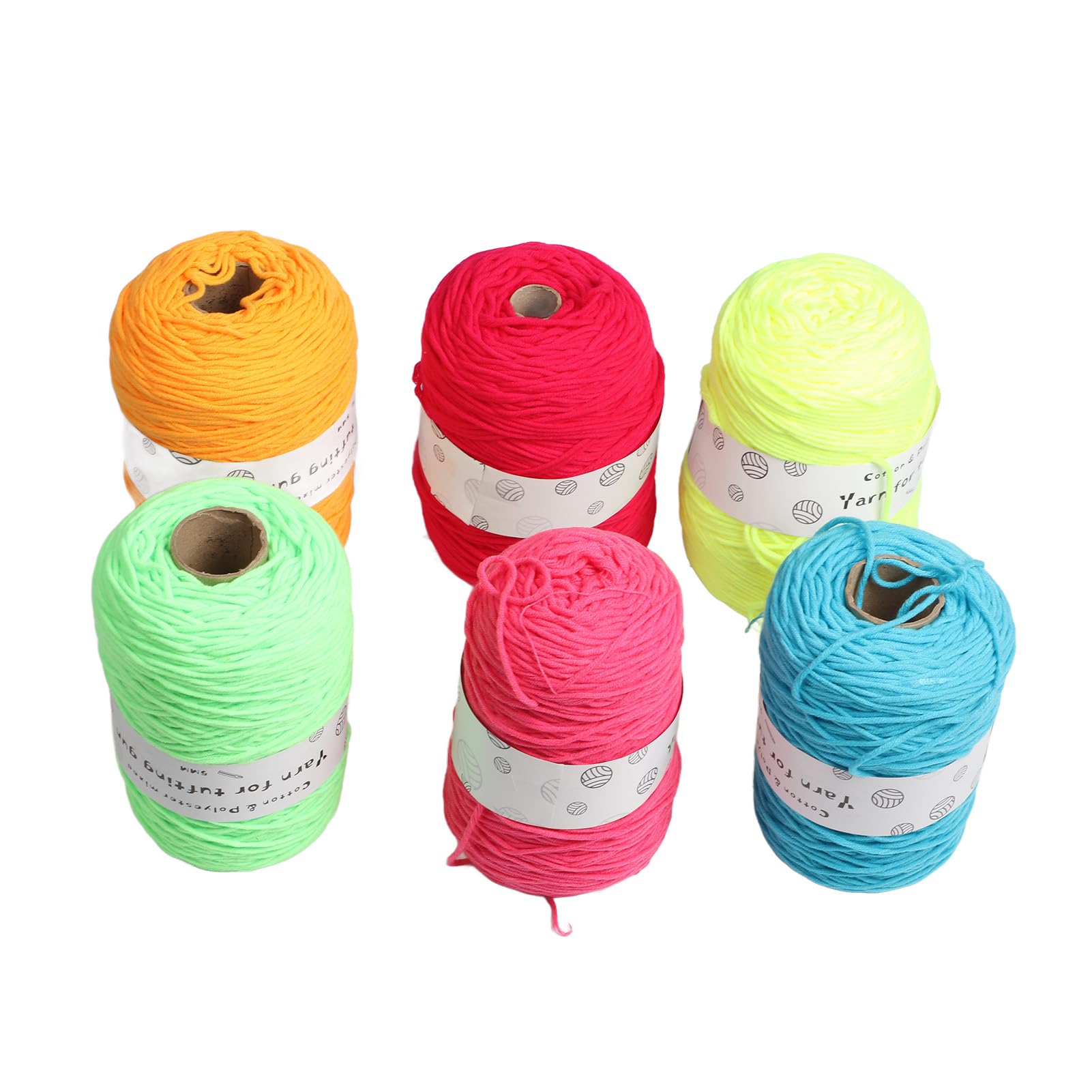 Filato tufting color brillante 6 rotoli per arredamento per la casa a maglia moquette fai -da -te