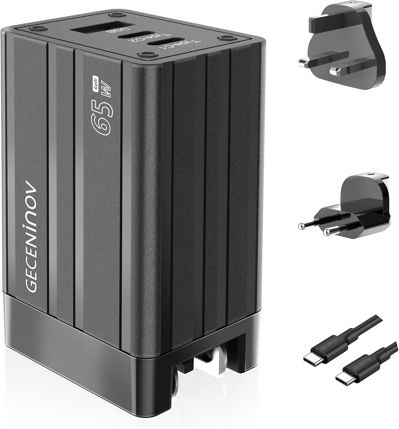 DEWALT 65W GaN USB-C Ladegerät – Drei Anschlüsse Für Laptop, Handy & Tablet | Robustes Baustellen-Ladegerät Mit PPS PD Schnellladung