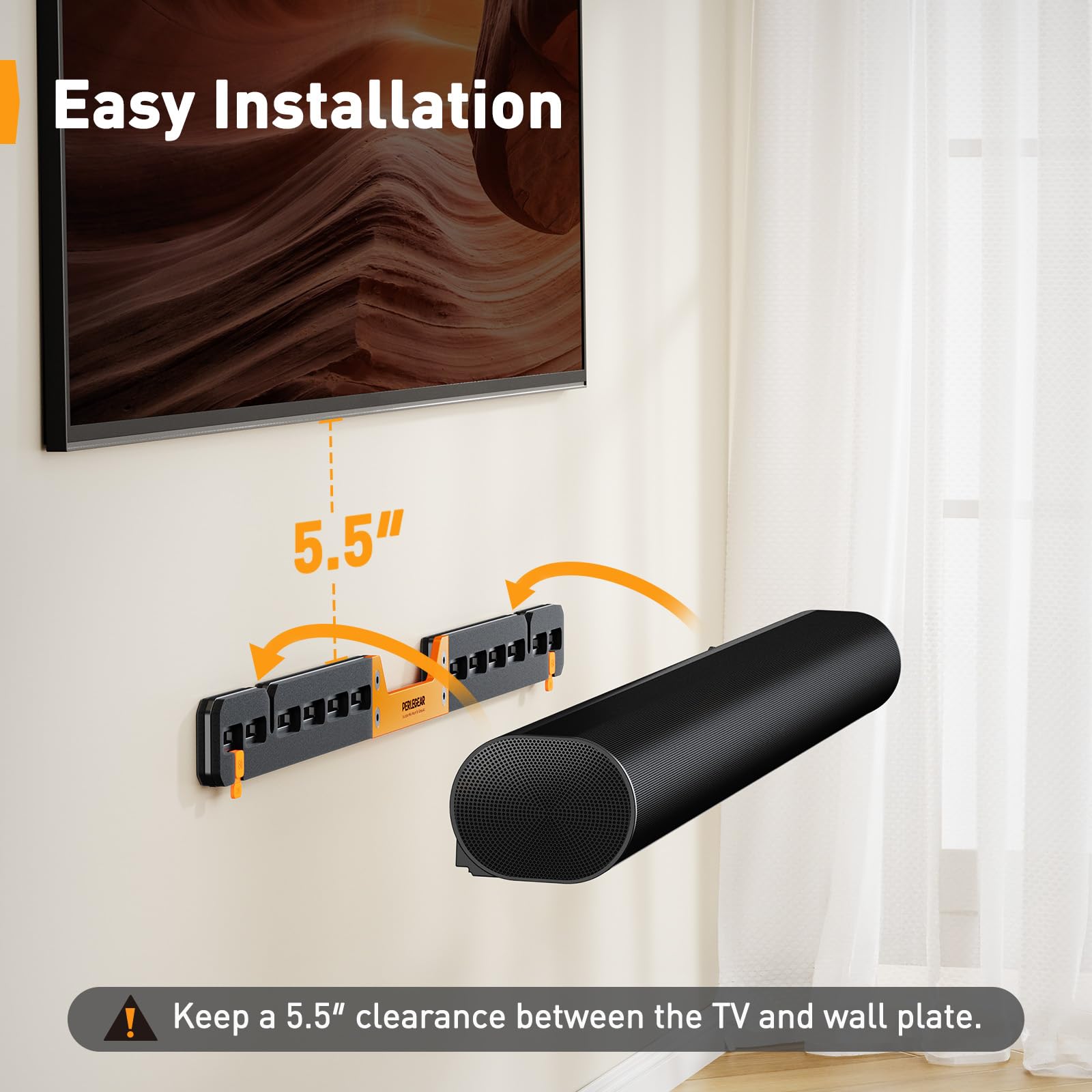 Amazon.com: Perlegear Soundbar Wall Mount Compatible with